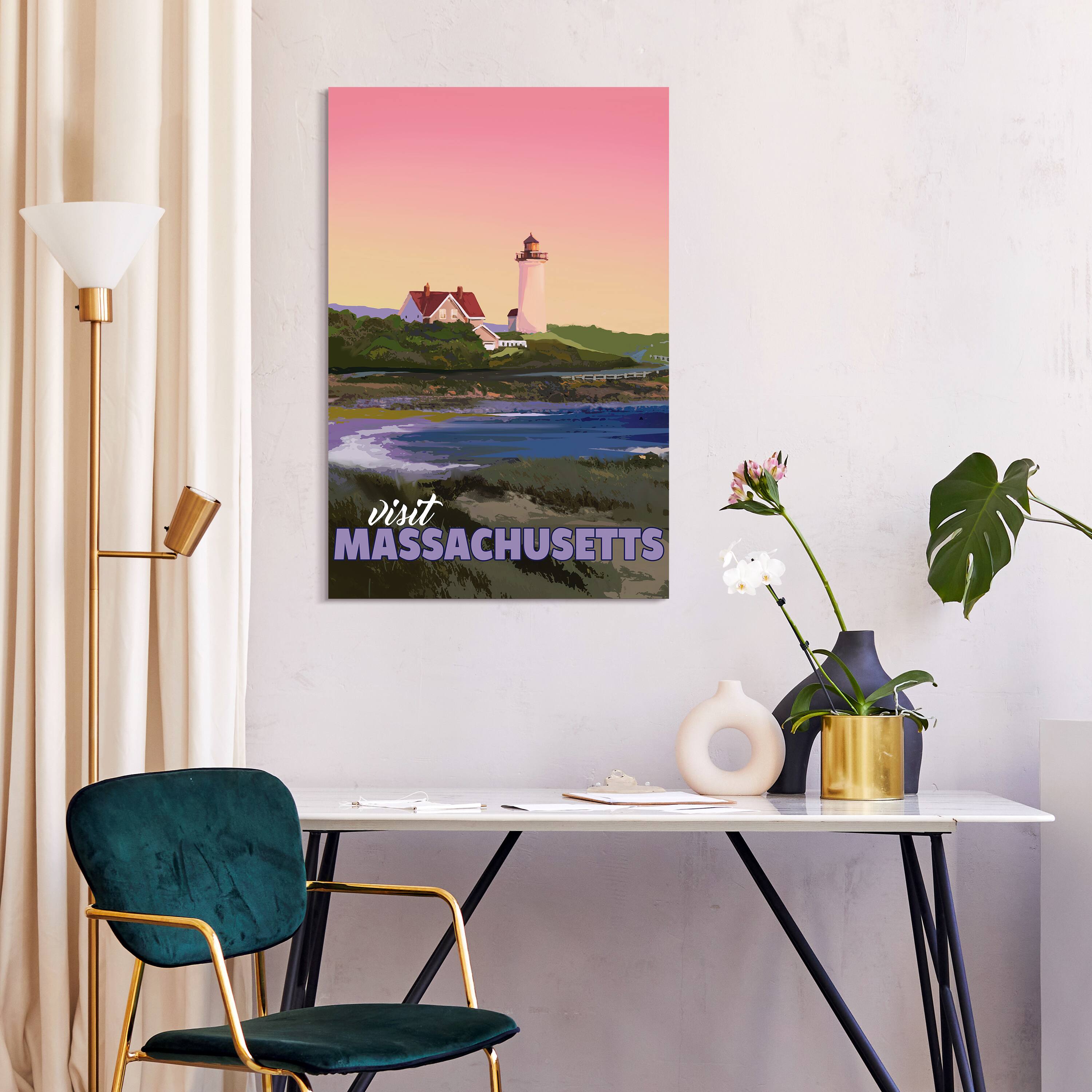 Empire Art Direct 36" x 24" Massachusetts Mornings Frameless Printed Tempered Glass Wall Art