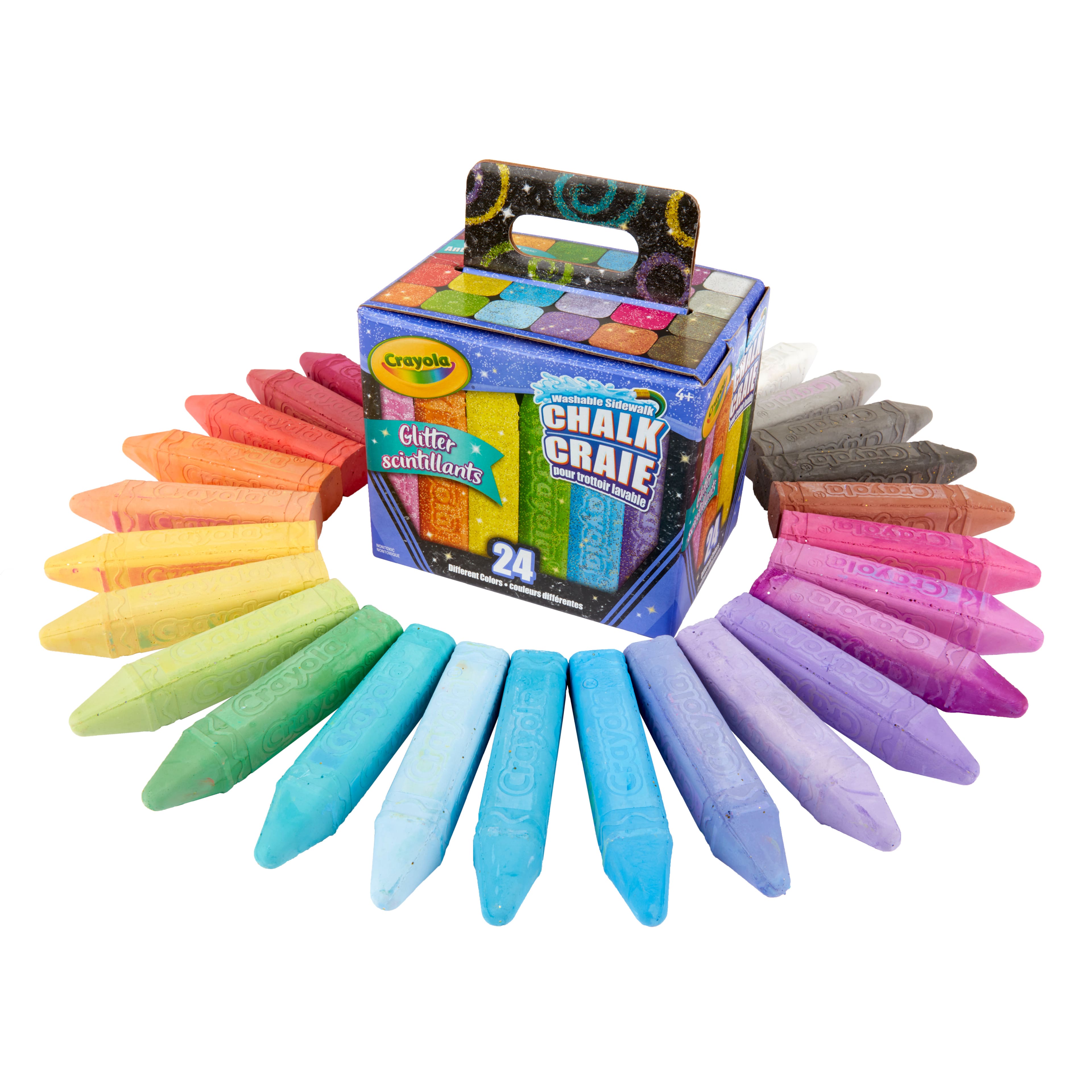 Crayola® Glitter 24 Color Washable Sidewalk Chalk