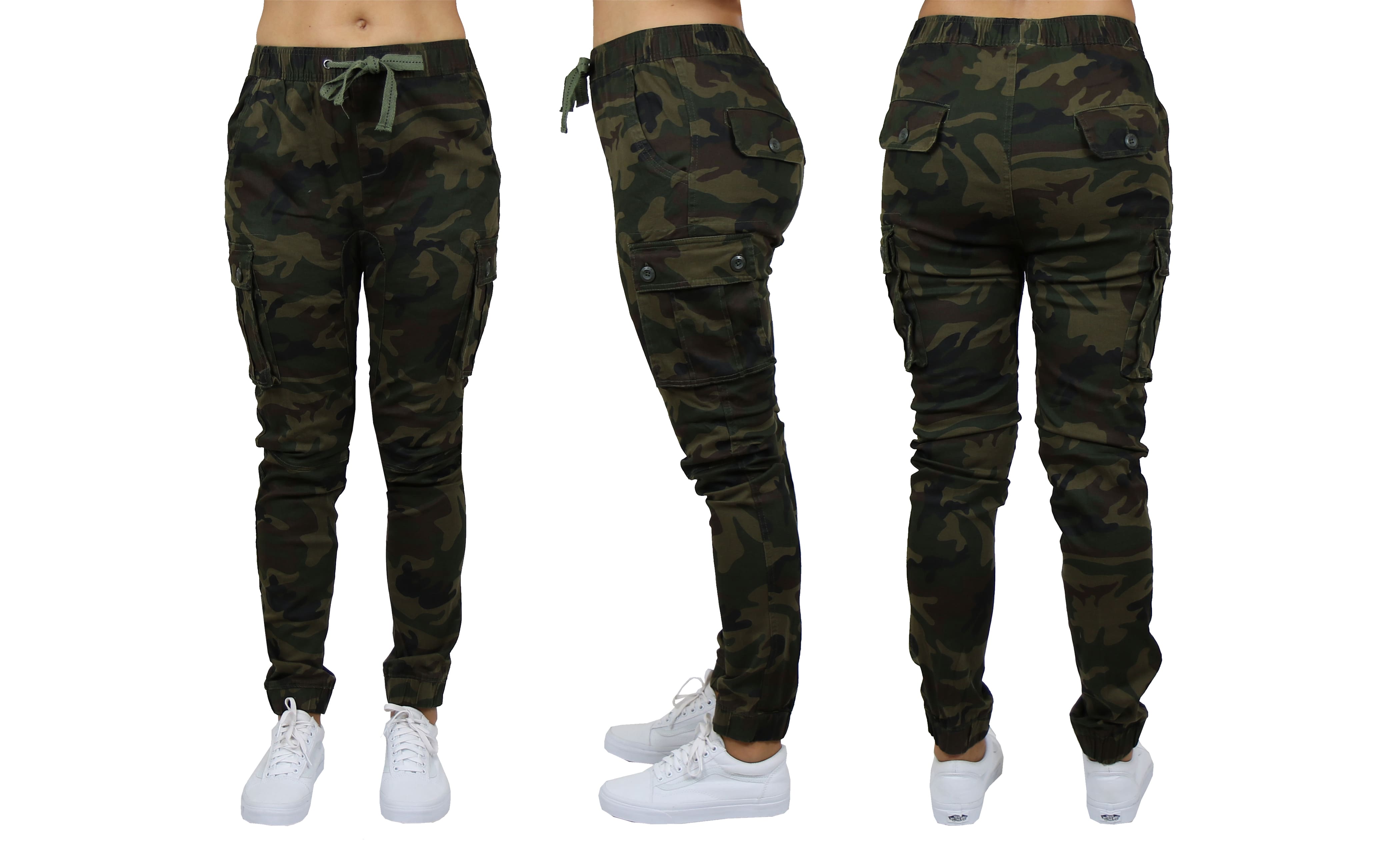 Galaxy By Harvic Loose Fit Cotton Stretch Twill Women's Cargo Joggers