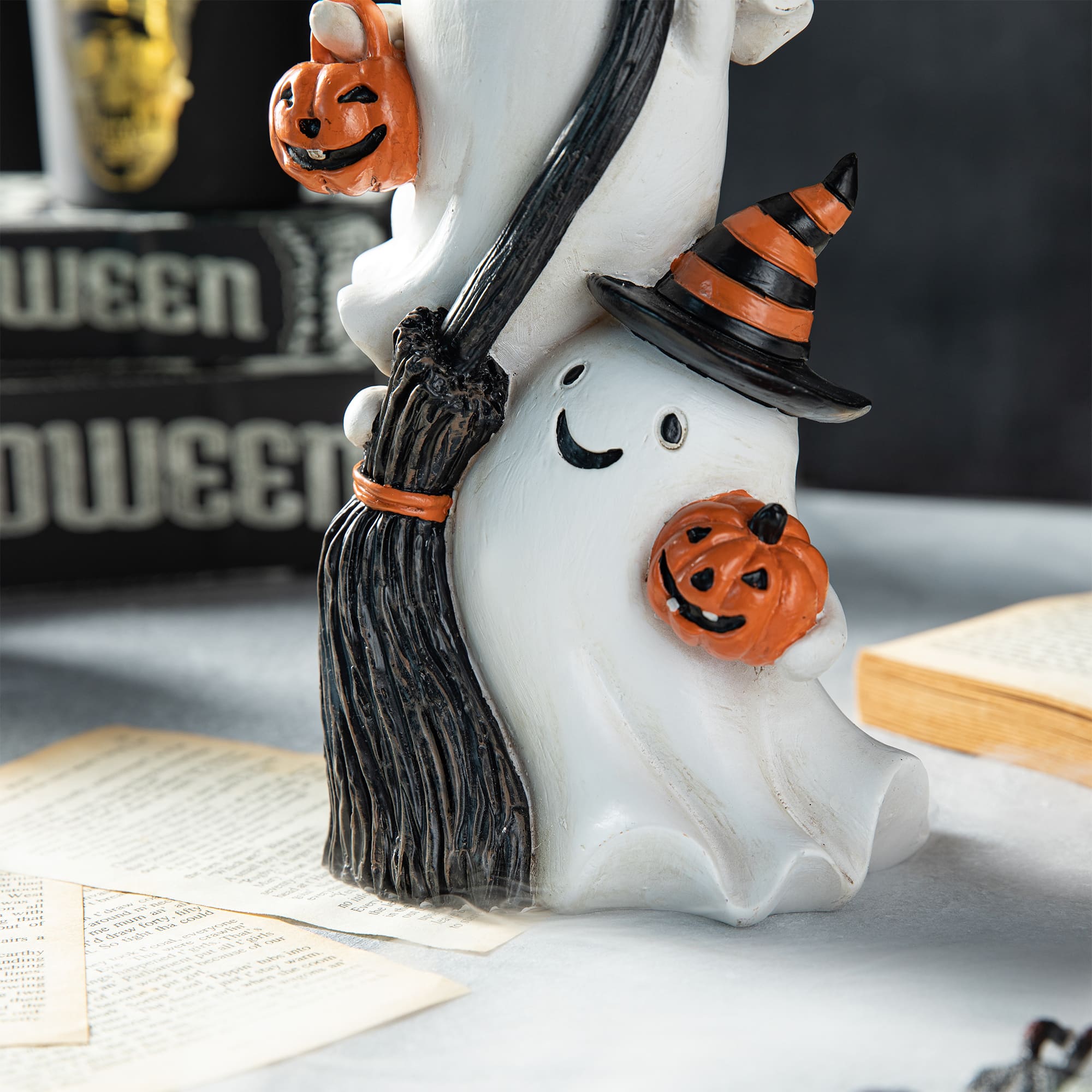 Glitzhome® 13" Halloween Stacked Ghost Table Décor
