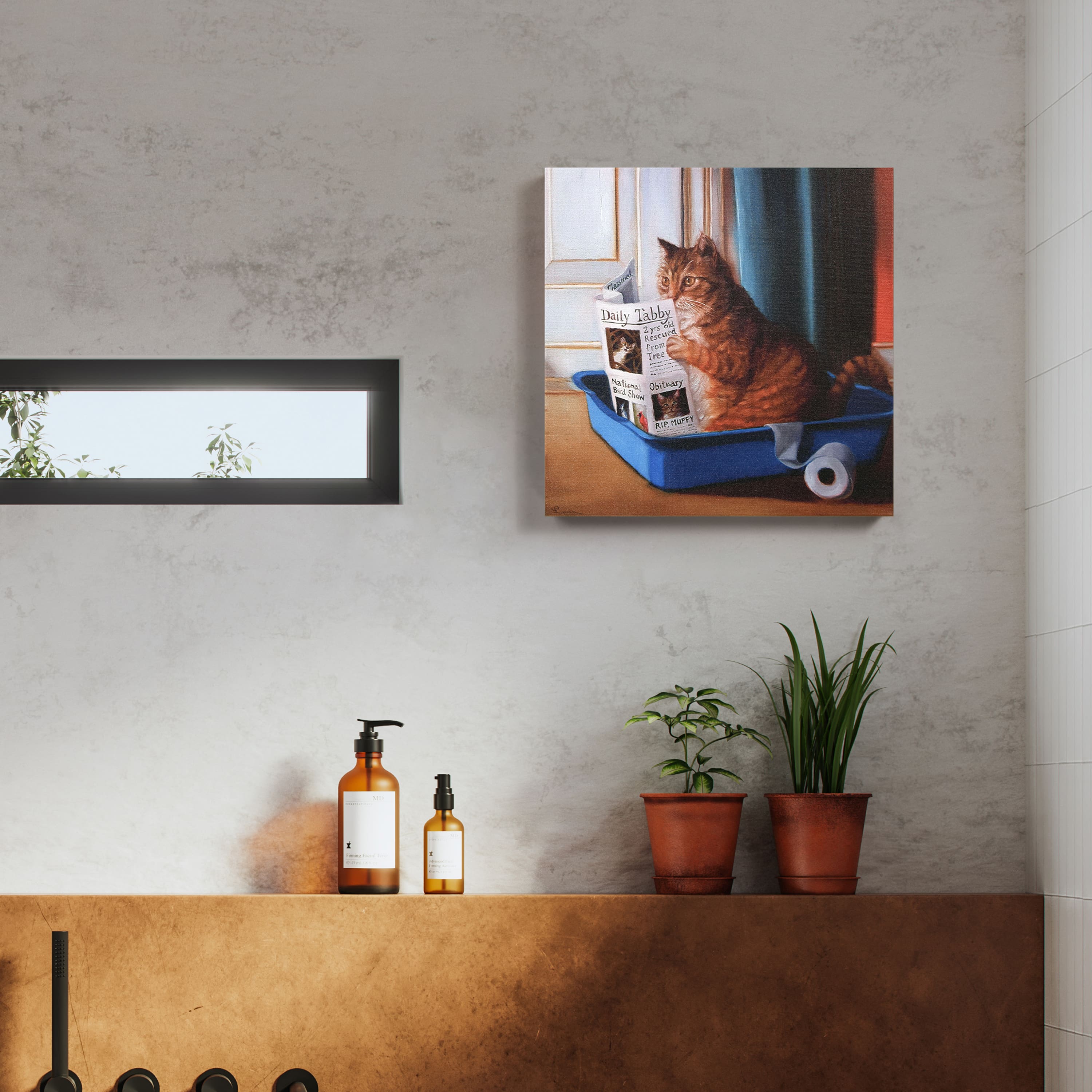 Empire Art Direct 18" x 18" Cat on a Throne Graphic Art Print on Gallery Wrapped Canvas Wall Art