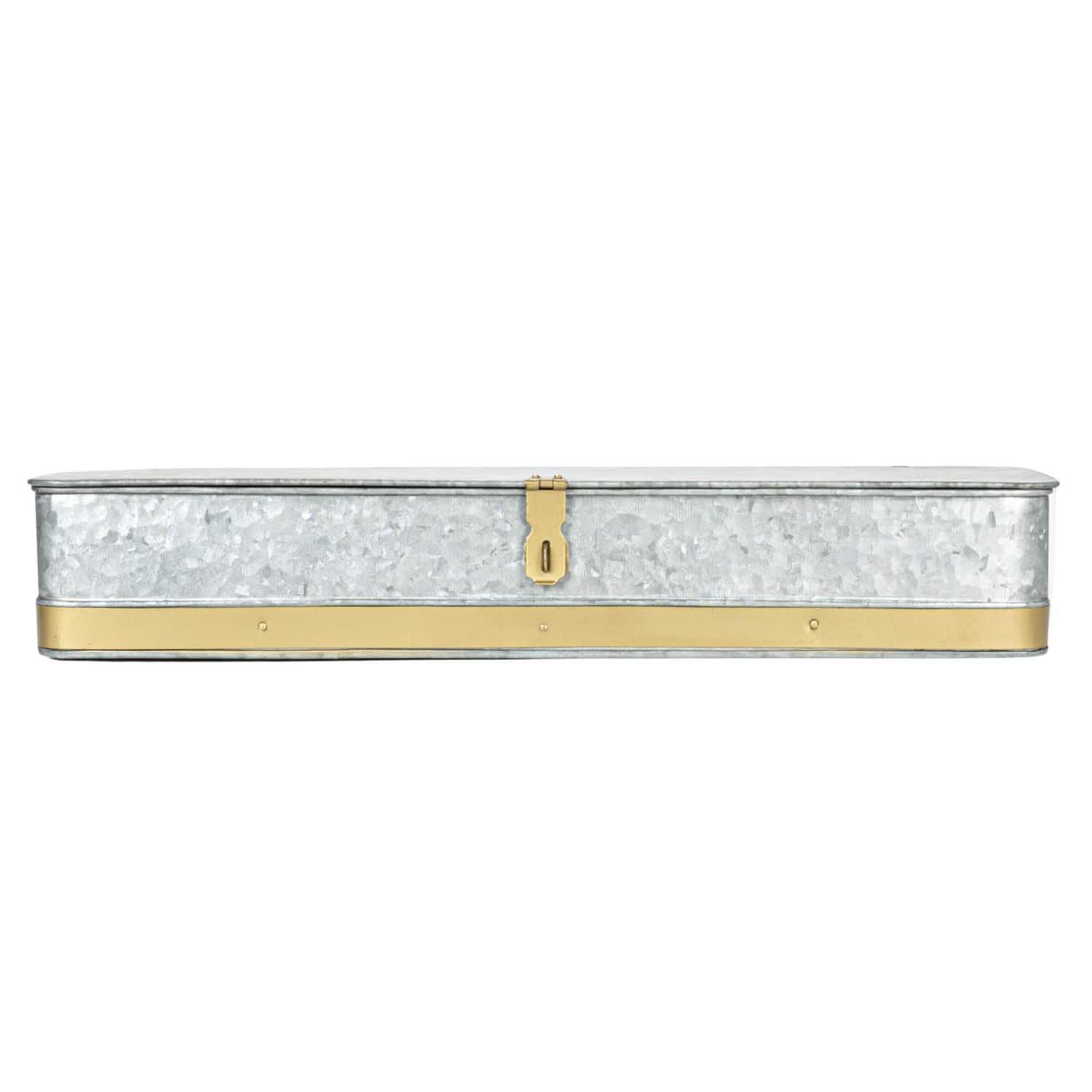 Hello Honey® Silver Rectangular Metal Nesting Storage Boxes with Hasp Lock