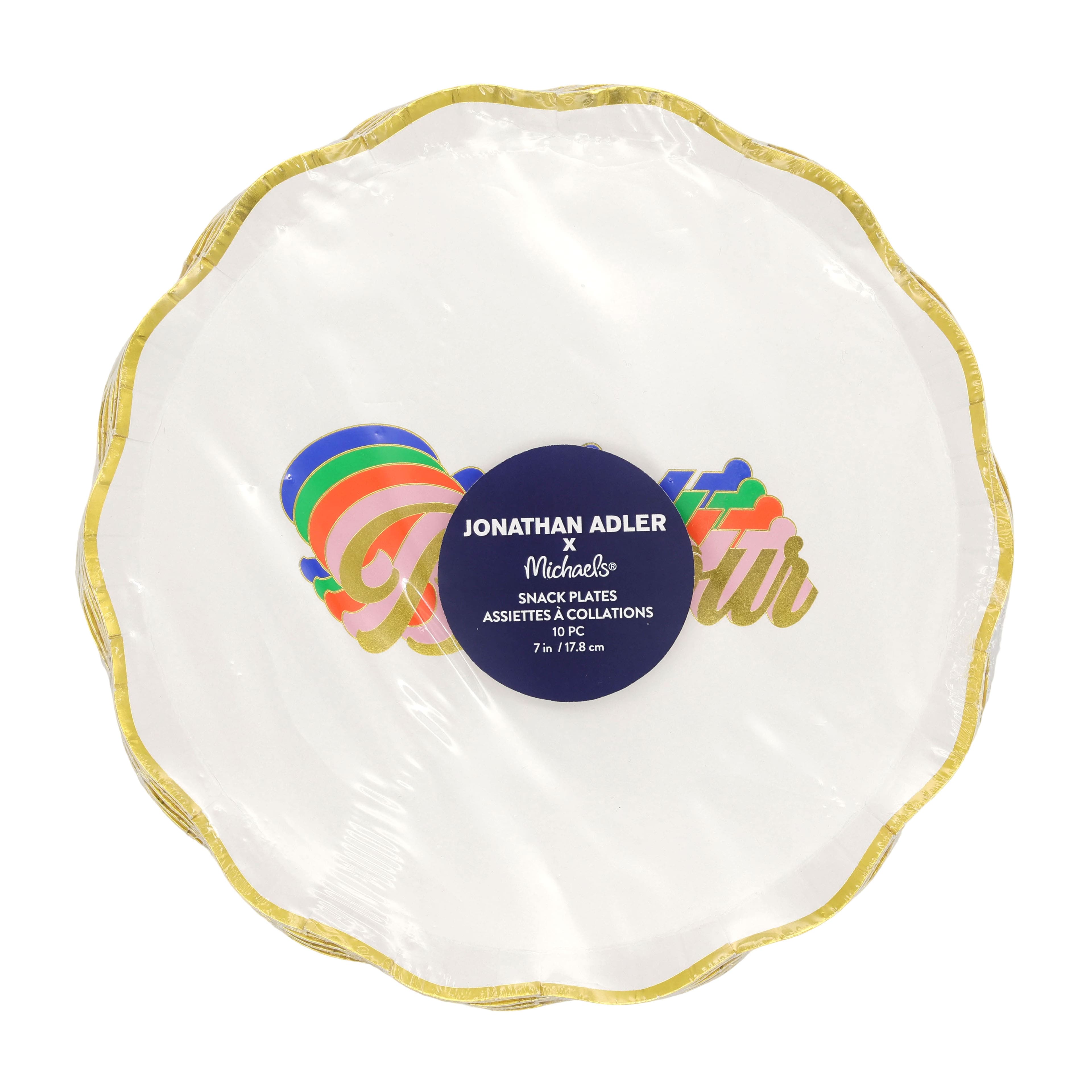 Jonathan Adler x Michaels 7" Bonjour Paper Snack Plates, 10ct.