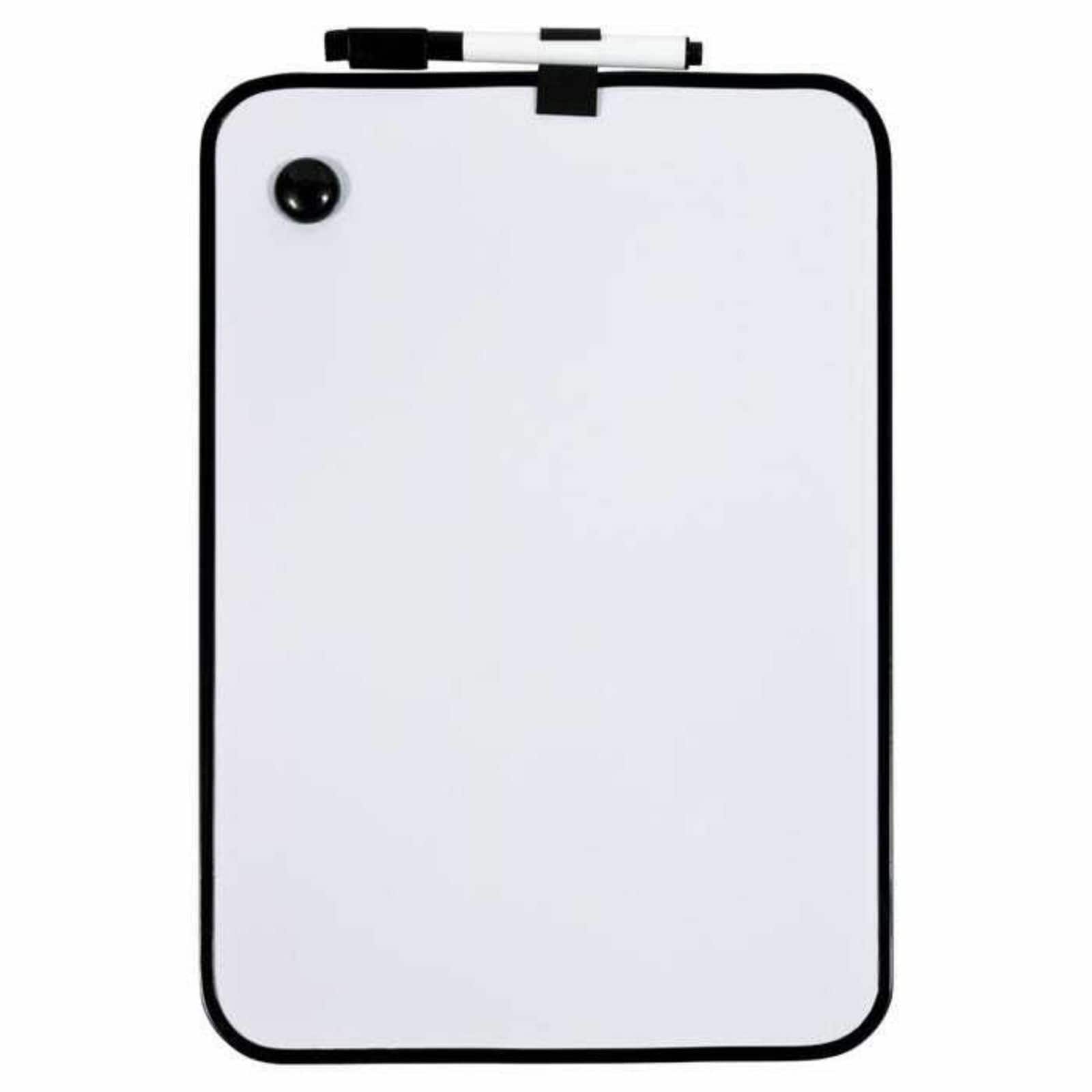 JAM Paper 8" x 12" Black Border Magnetic Dry Erase Foam Boards With Black Board Marker
