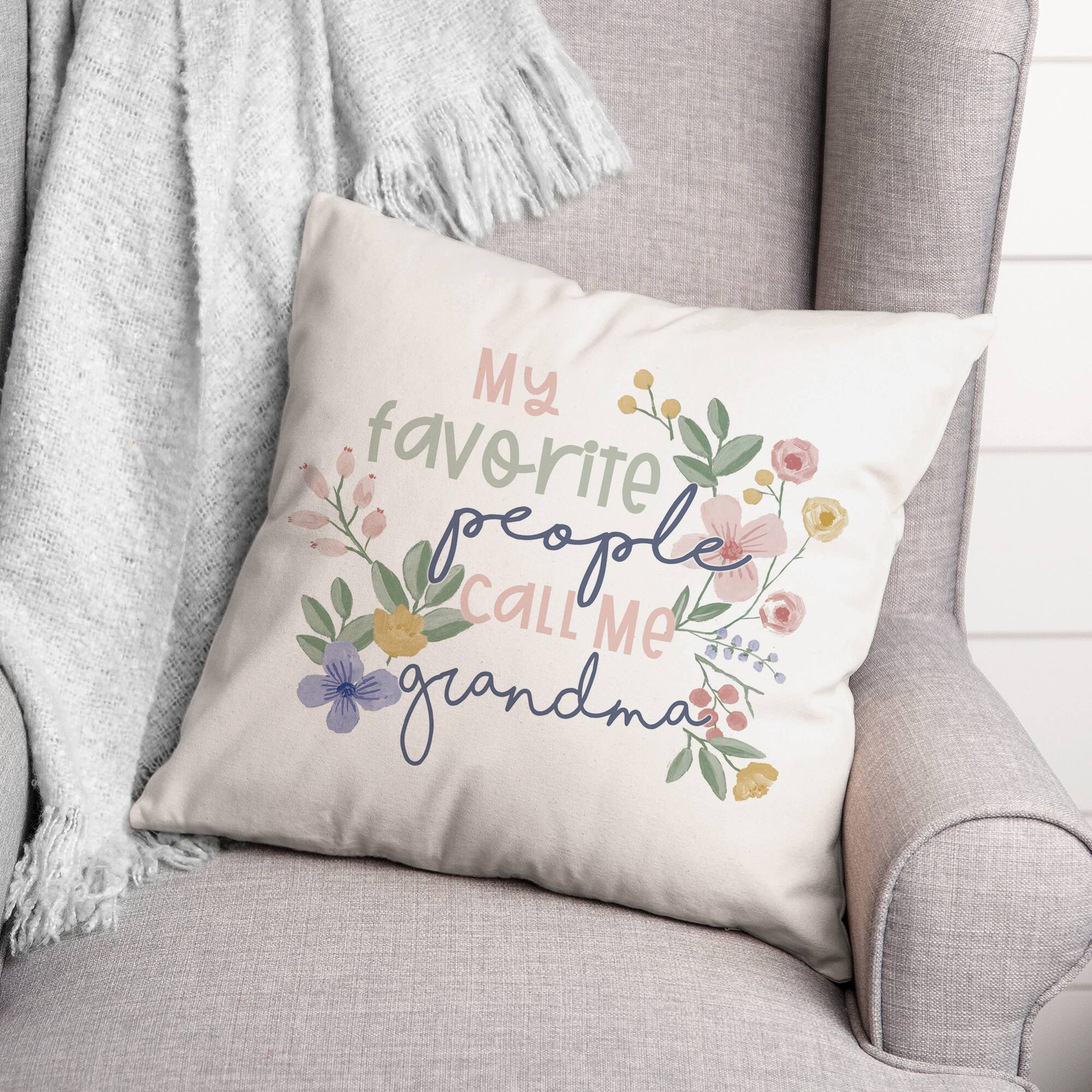 My Favorite People Call Me Grandma Throw Pillow