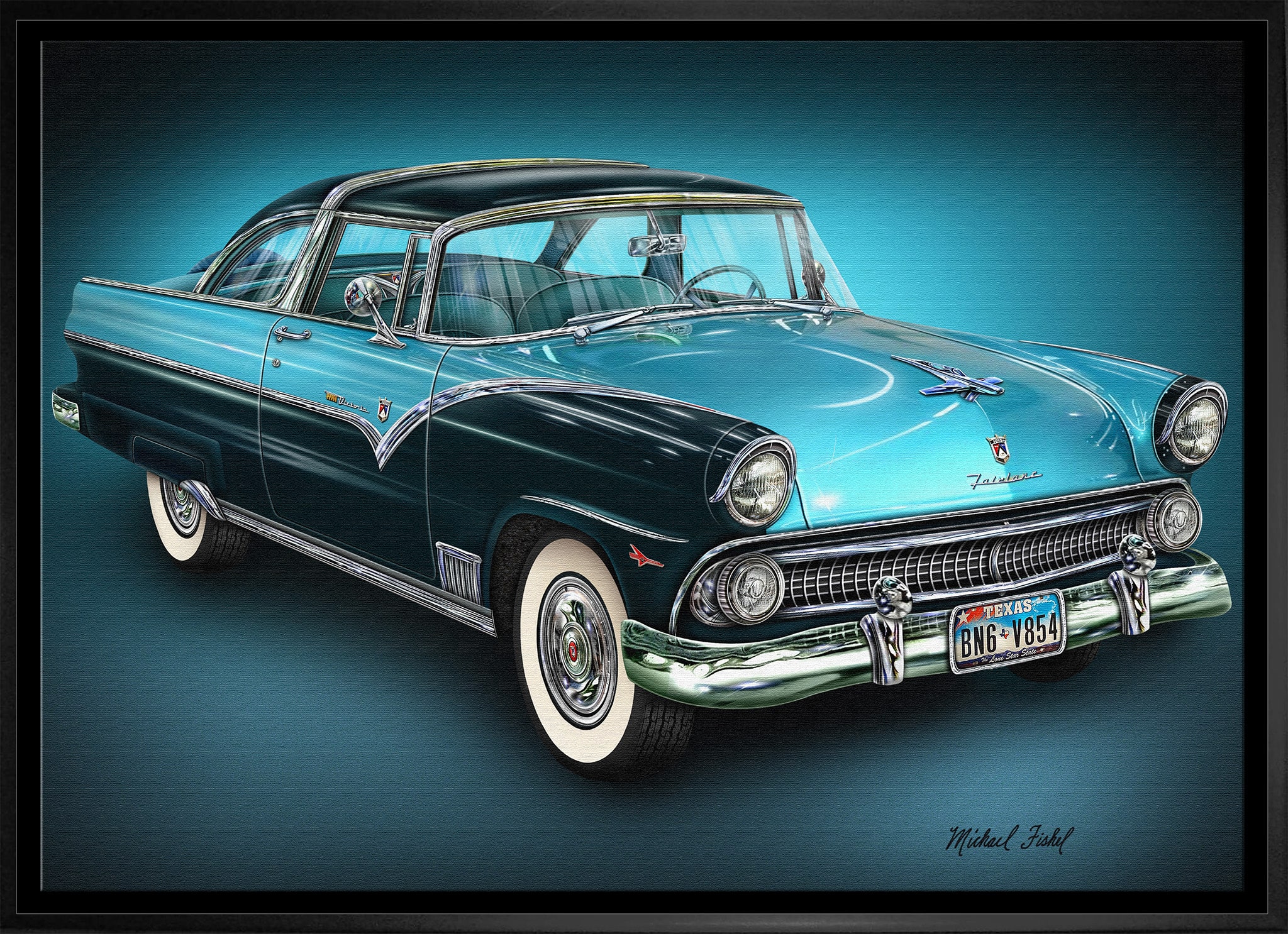 Ford 20" x 29" Framed Canvas by Michael Fishel 31.5" x 22.5"