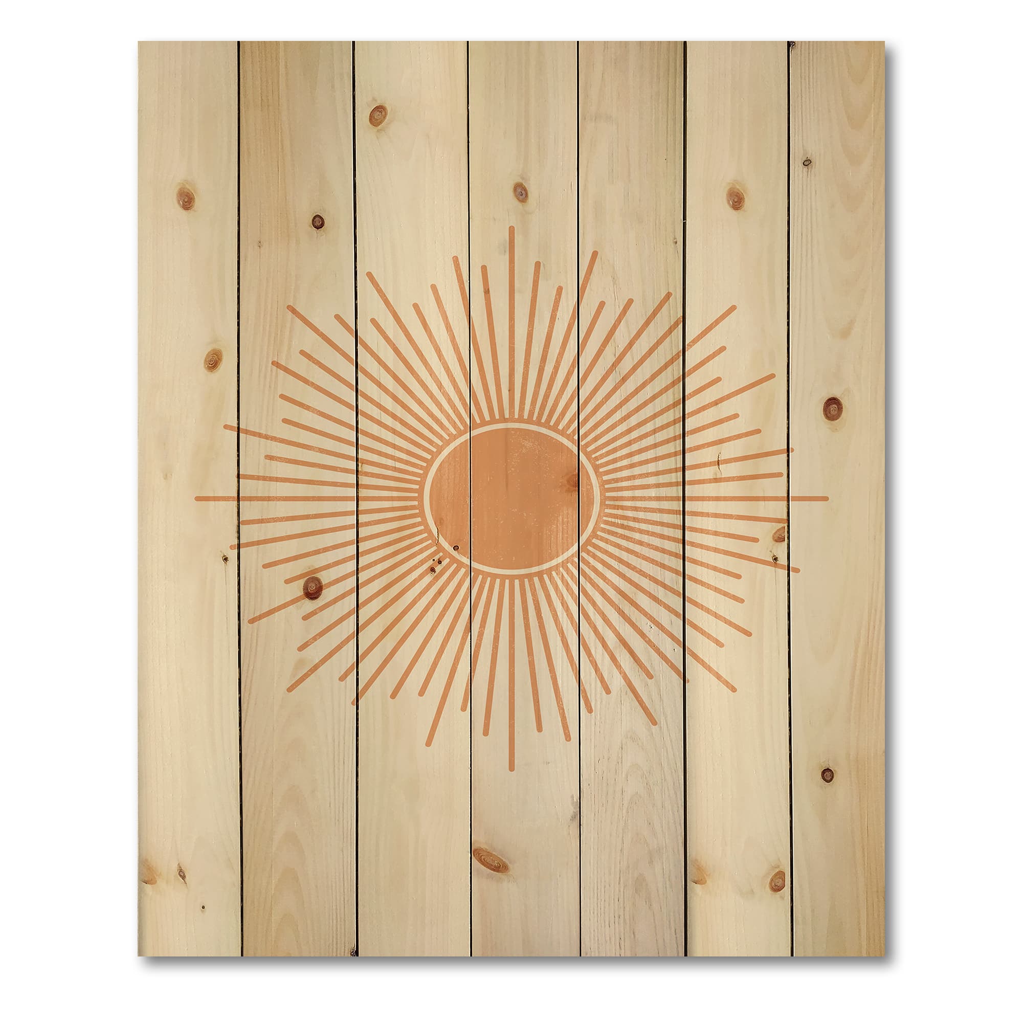 Designart - Minimalist Bright Shining Orange Sun Rays III