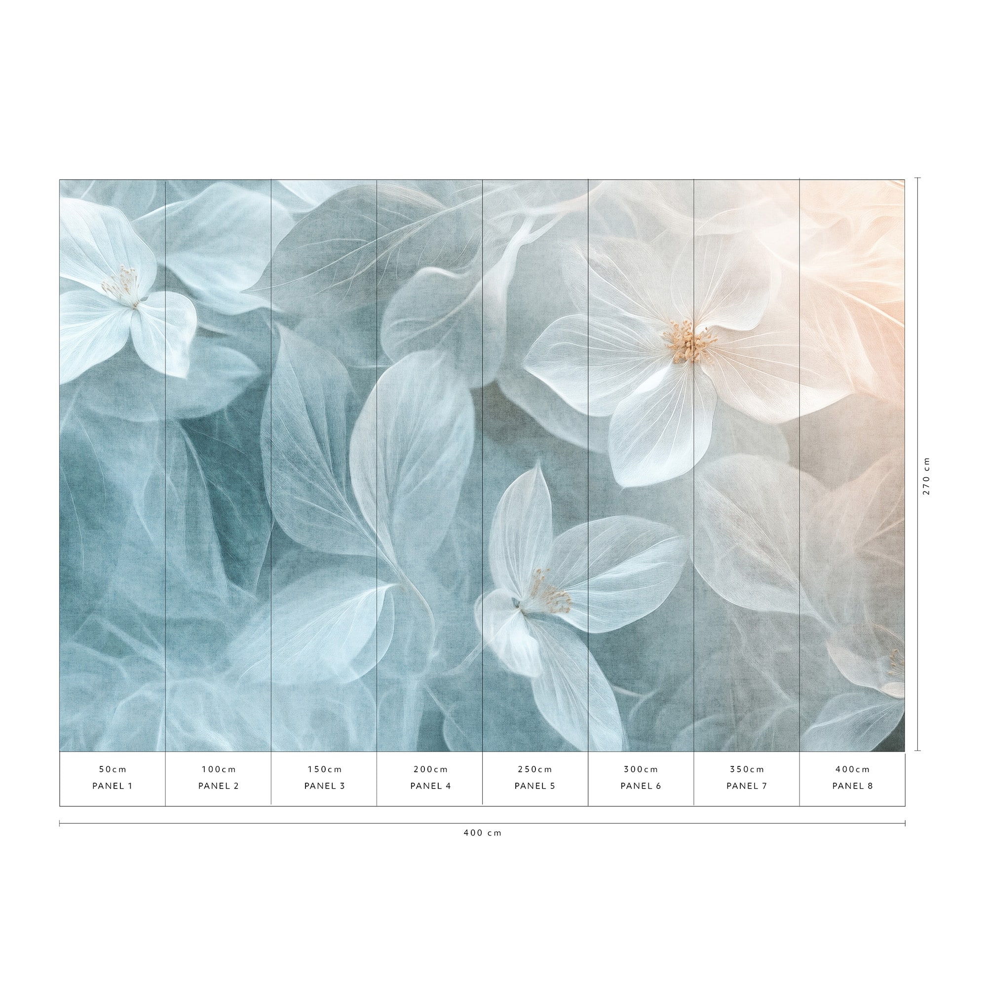 Designs Direct Dreaming Garden Blue Wall Mural