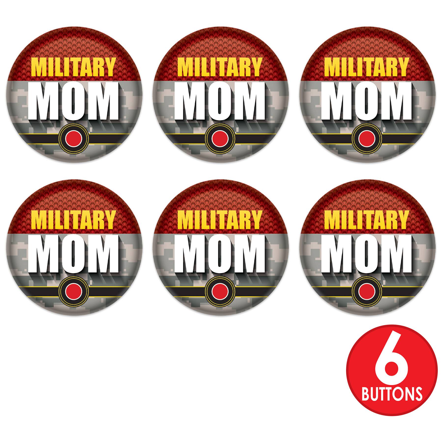 Beistle 2" Red Camouflage Military Mom Buttons, 6ct.