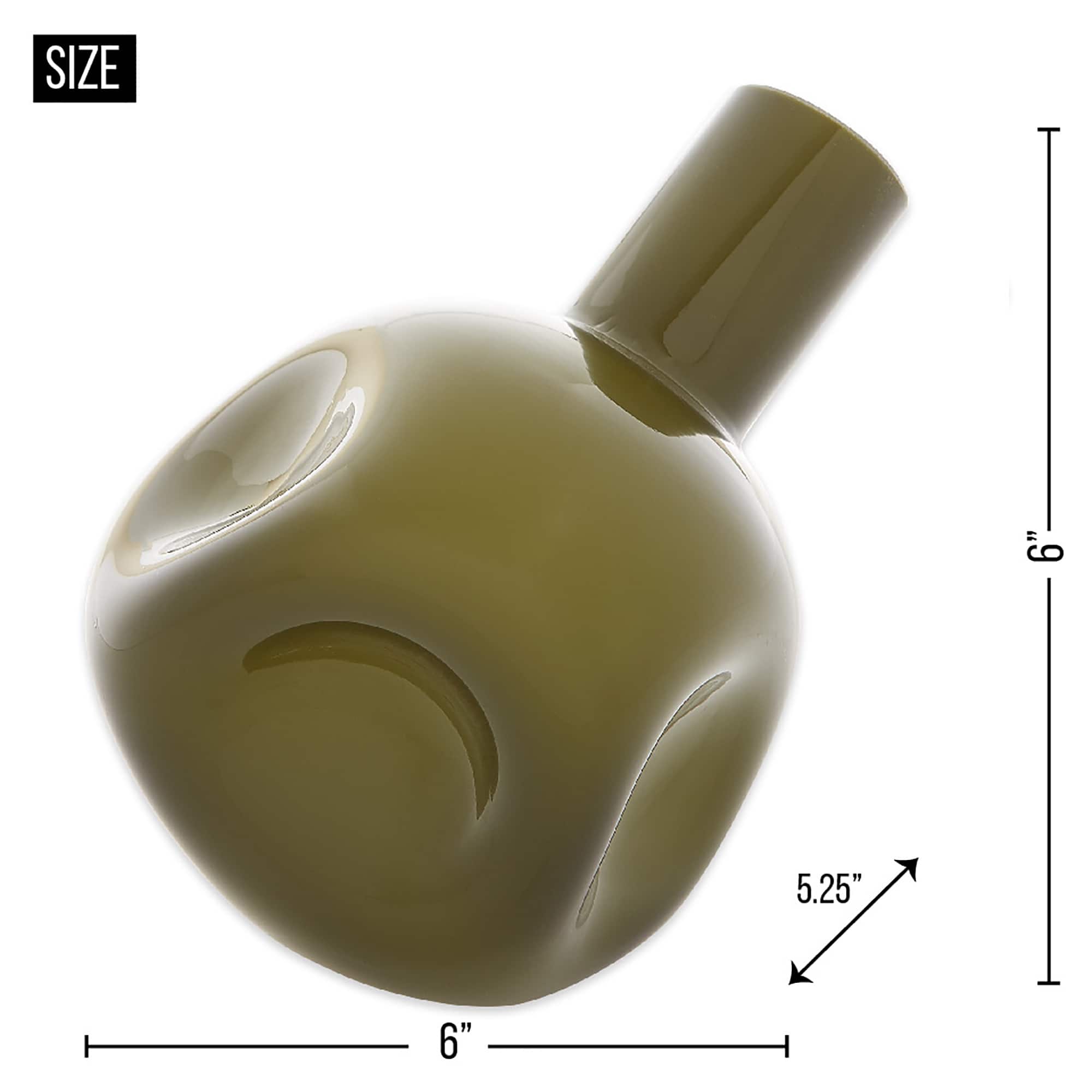 6" Hunter Green Abstract Vase