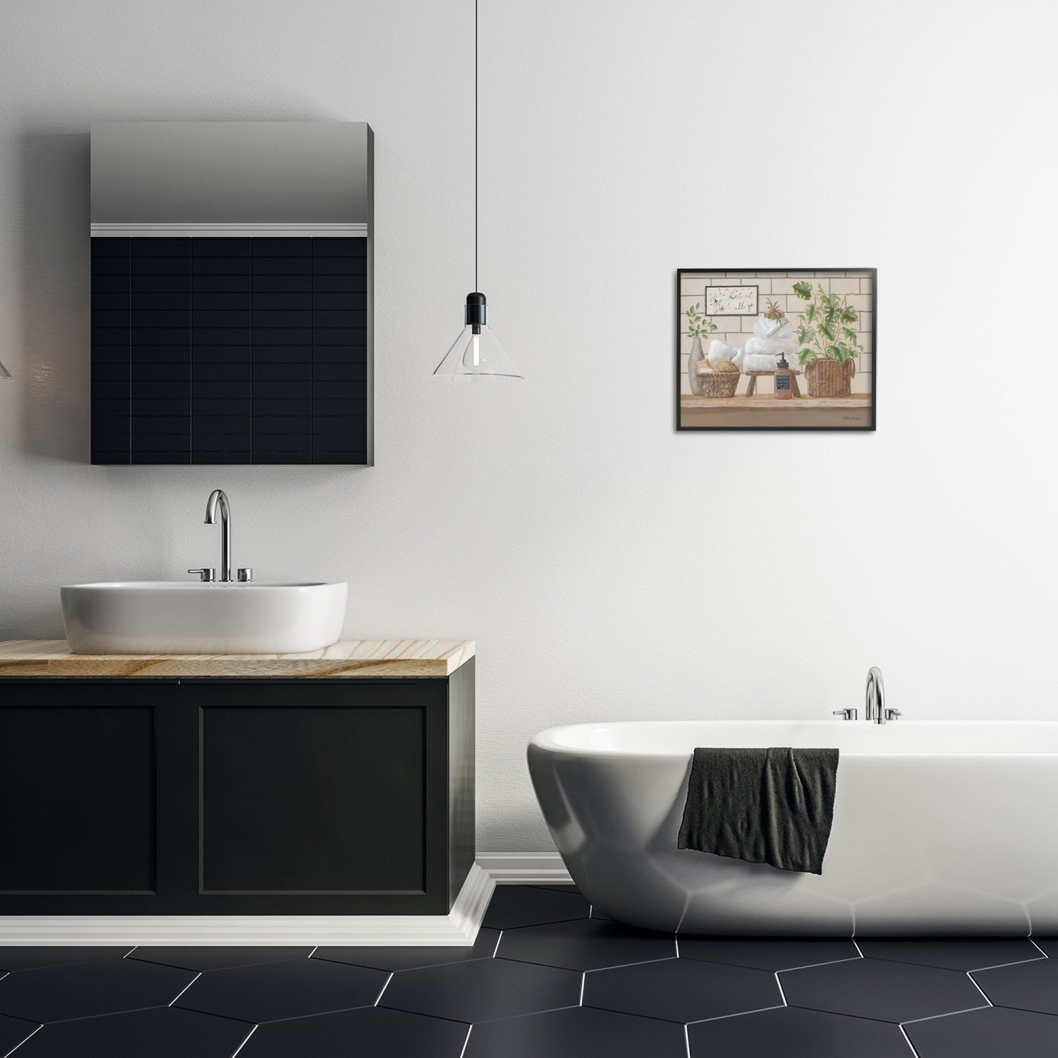 Stupell Industries Comforting Bathroom Spa Still Life Framed Giclee Art