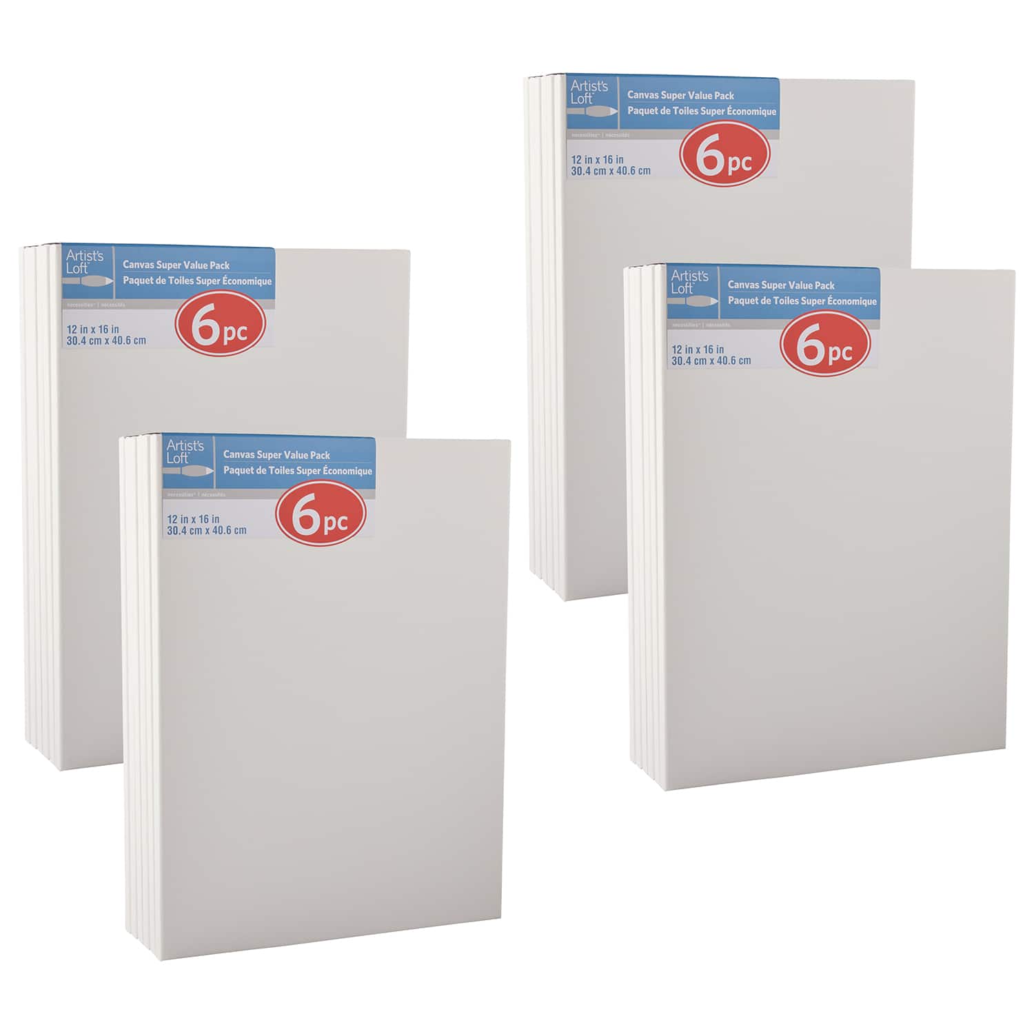 4 Packs: 6 ct. (24 total) 12" x 16" Super Value Canvas by Artist's Loft®