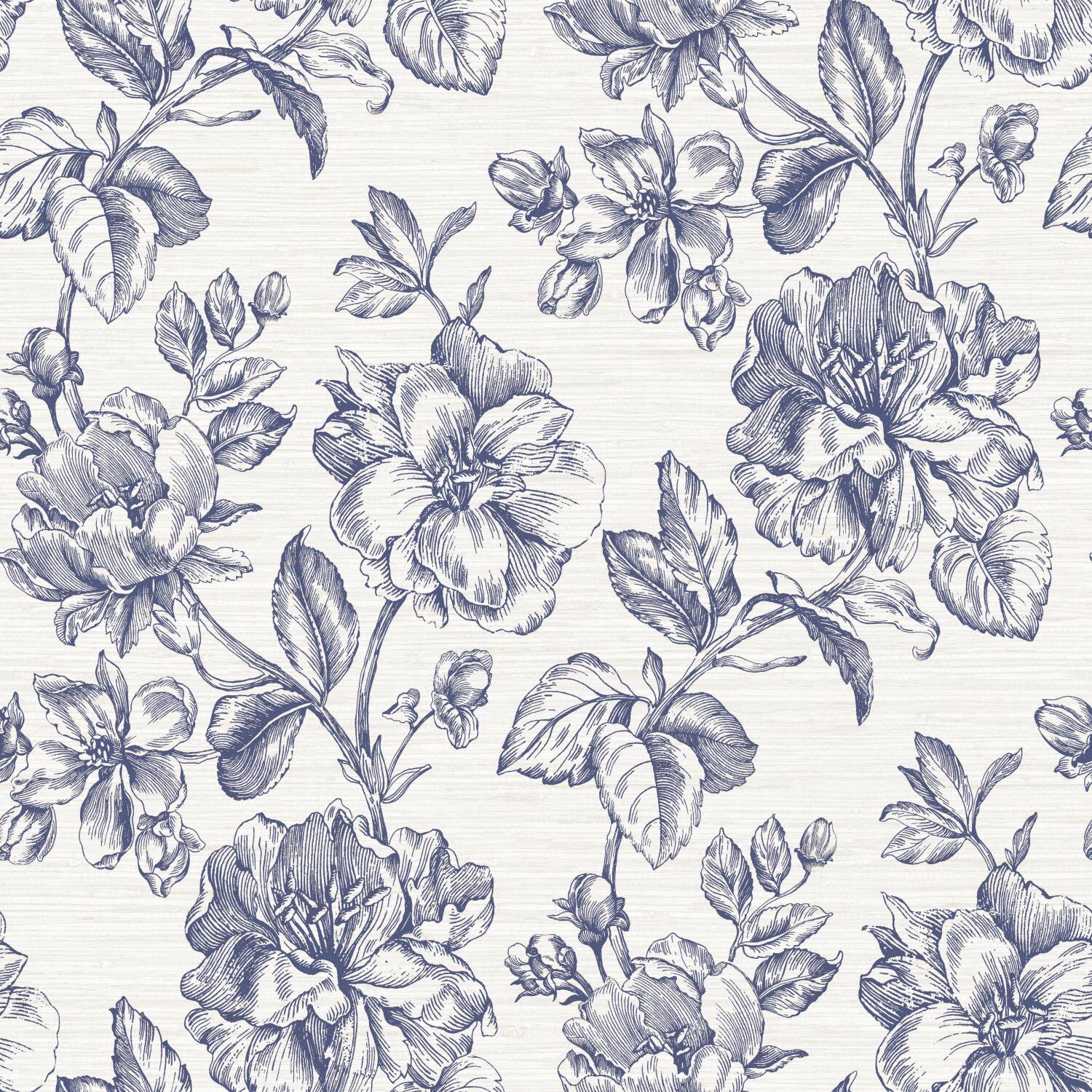 RoomMates Tamara Day Blue Flower Girl Peel & Stick Wallpaper