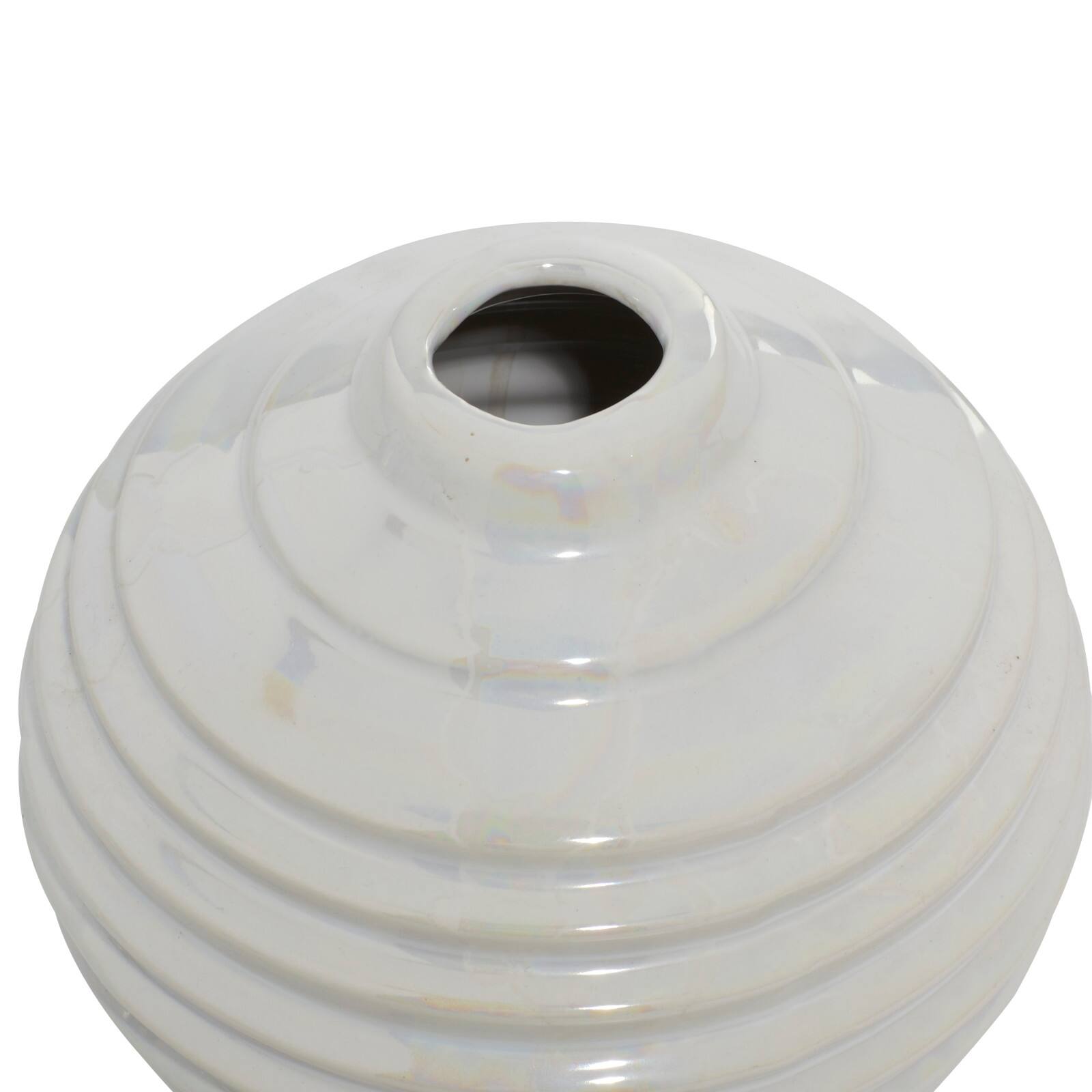White Stoneware Modern Vase Set