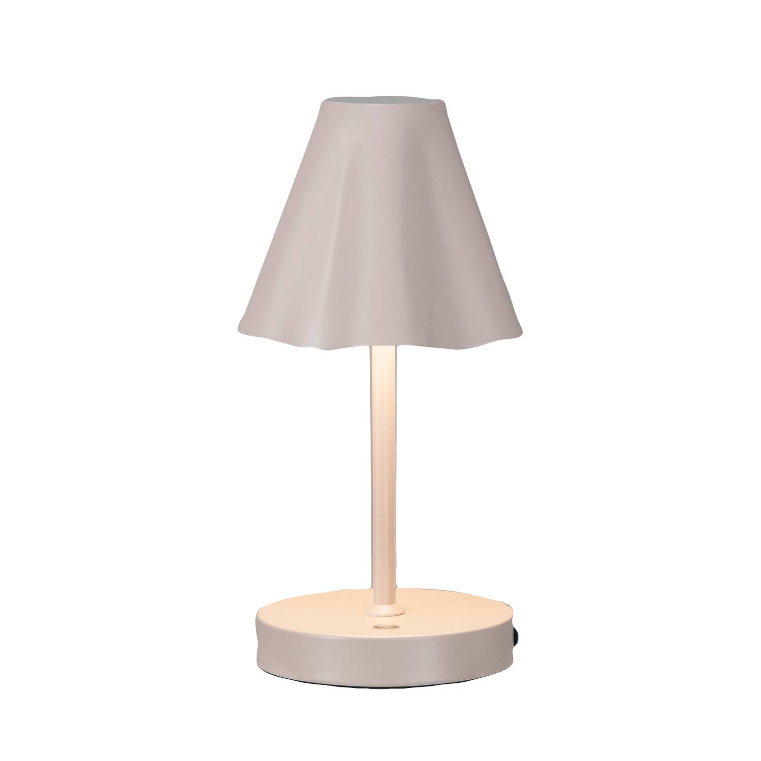 Hello Honey® 11" Tan Round Metal LED Rechargeable Table Lamp