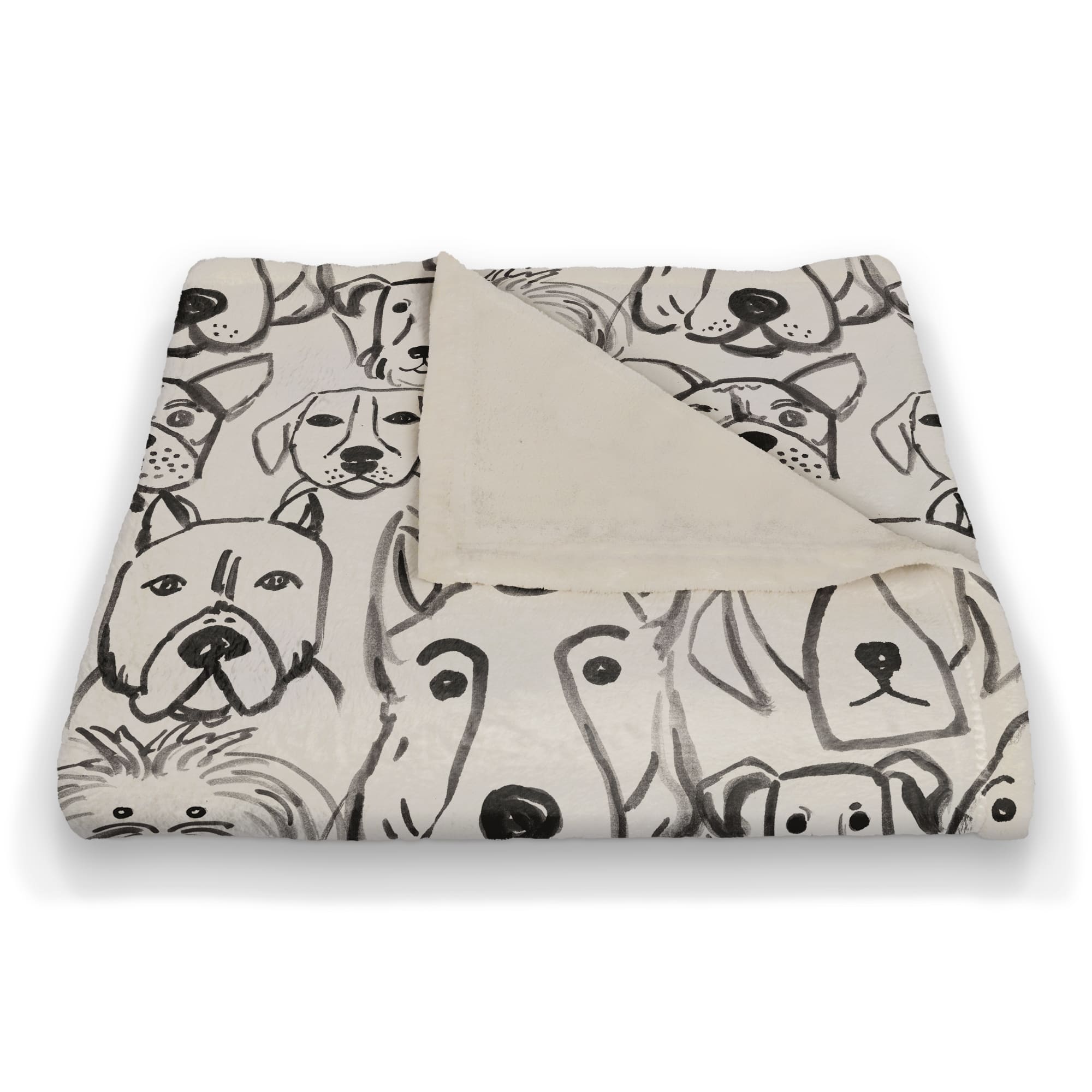 Dog Face Sketch Pattern 50" x 60" Coral Fleece Blanket
