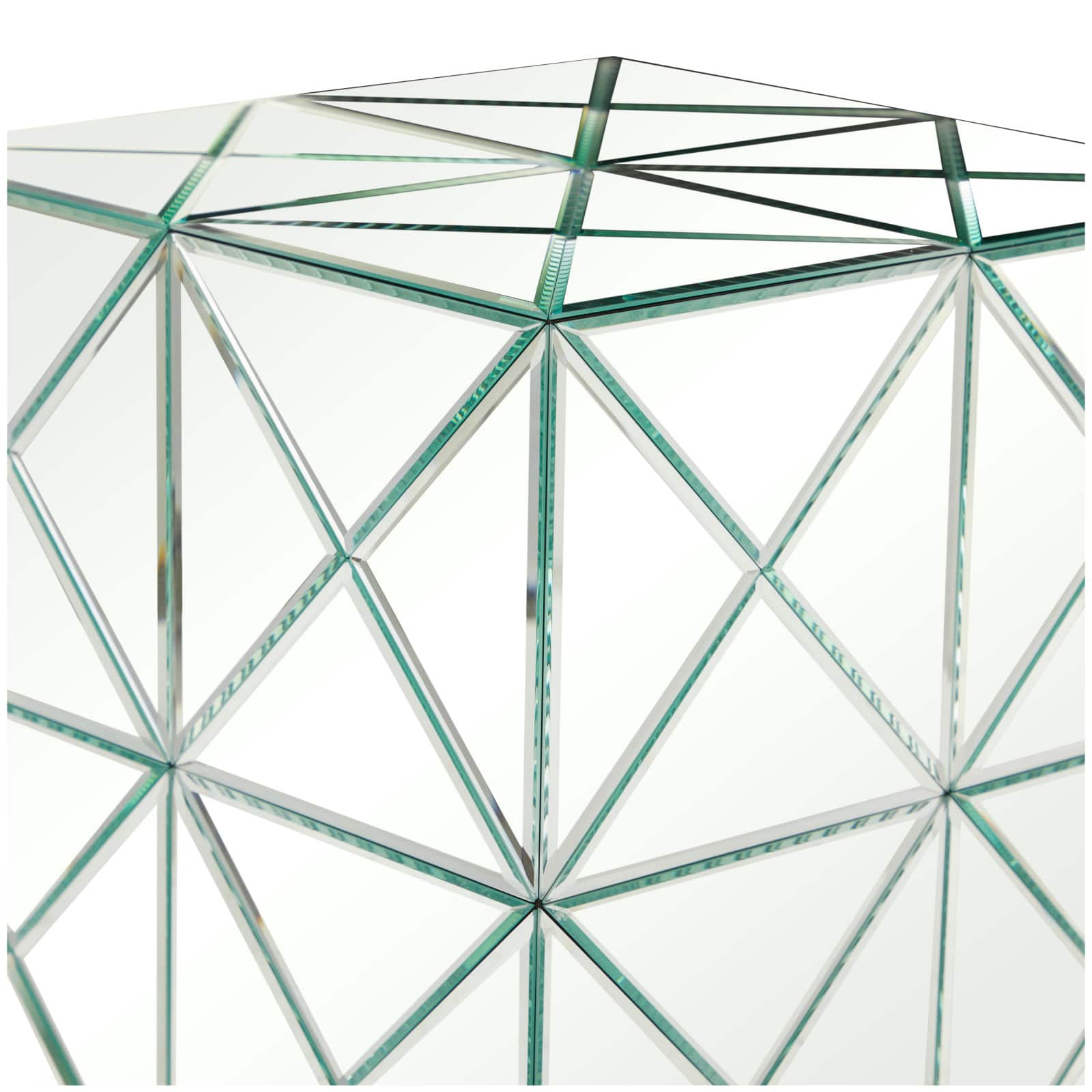 Silver Wood Mirrored Accent Table 18" x 18" x 18"