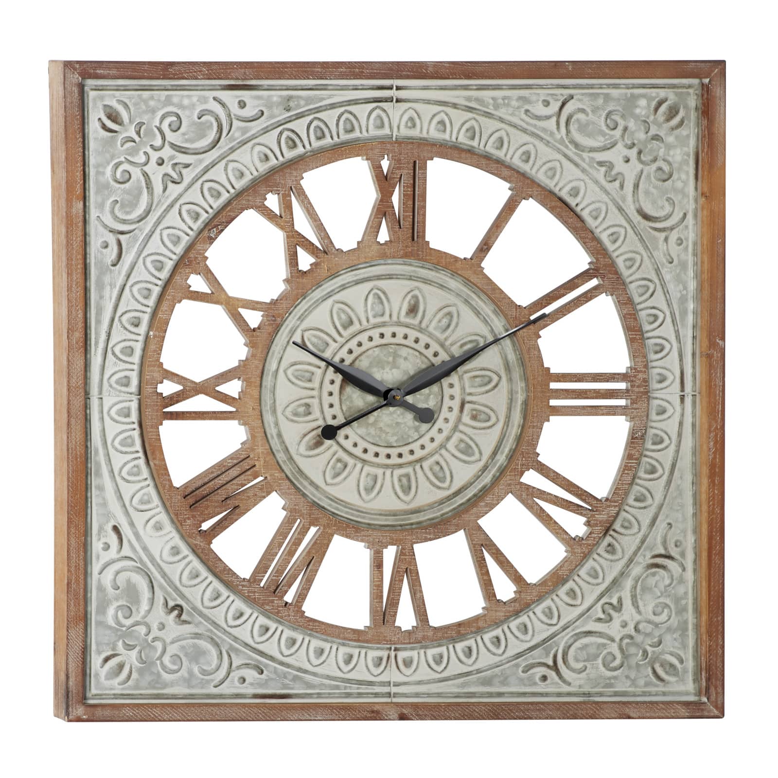 Brown Farmhouse Wood Wall Clock