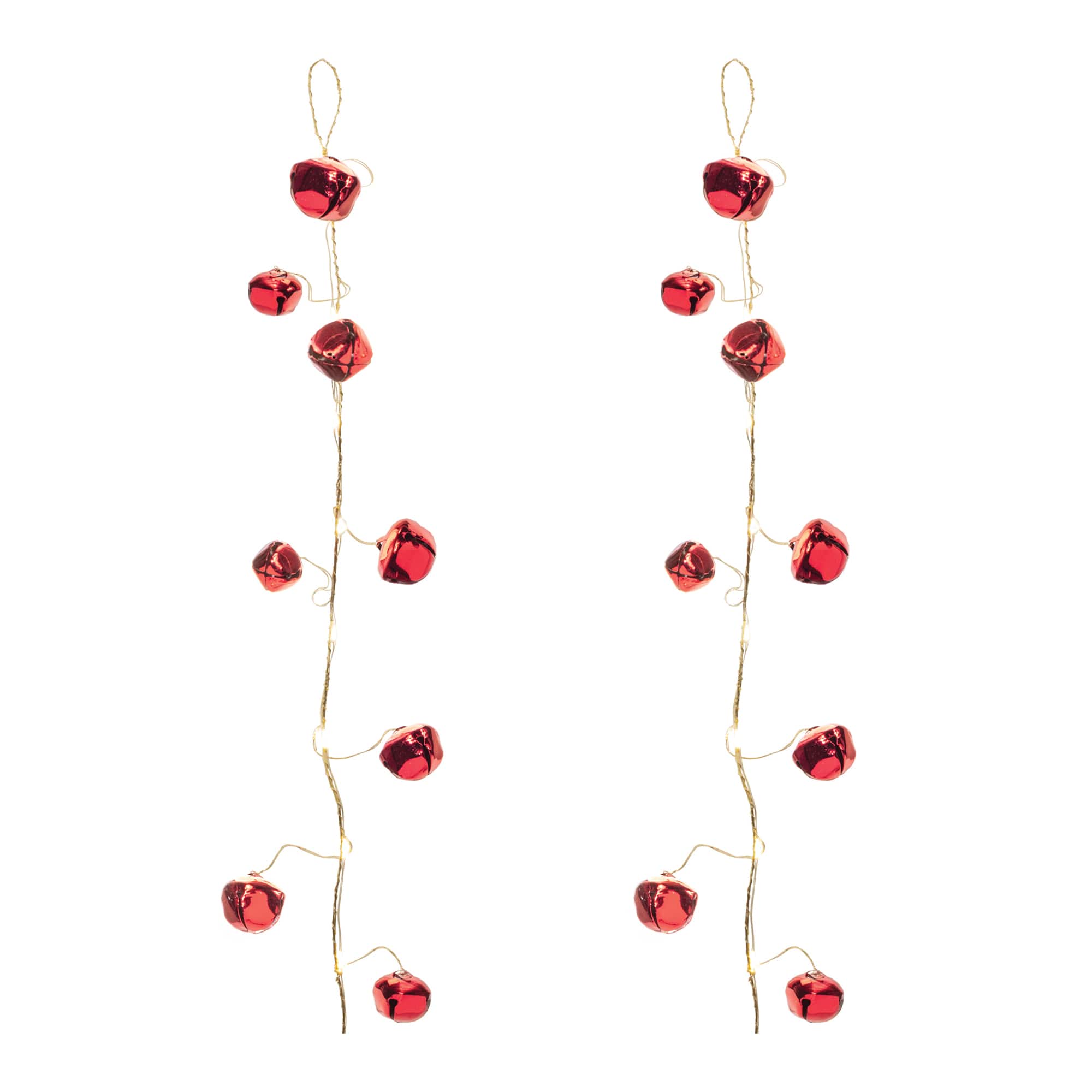 5ft. Red LED Sleigh Bell Garlands, 2ct.