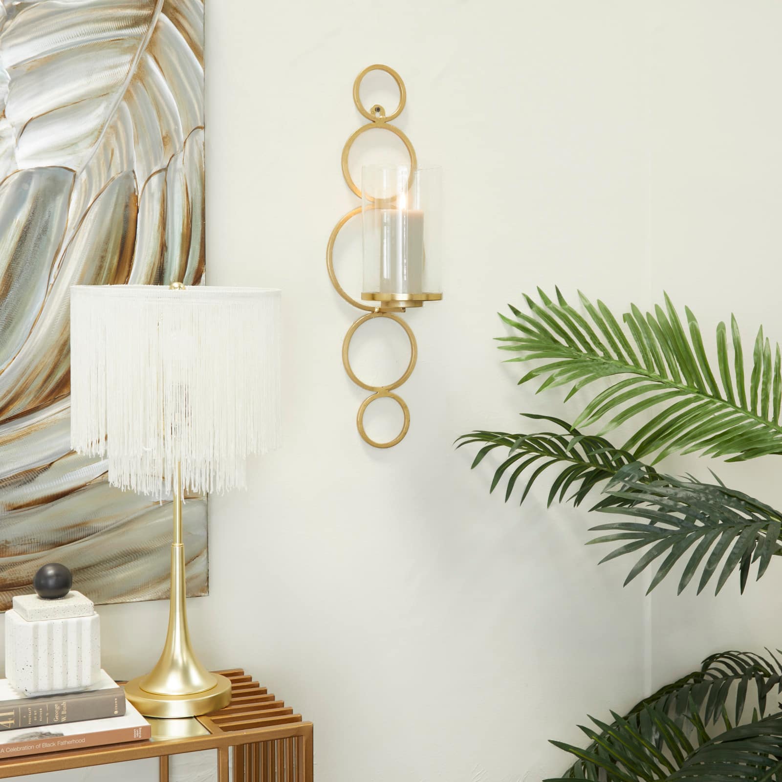 CosmoLiving by Cosmopolitan 25" Gold Glam Wall Sconce