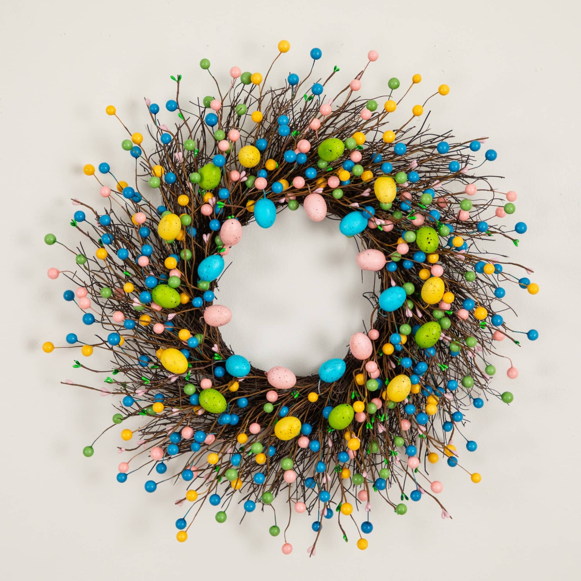 24" Artificial Easter Egg Twig Wreath