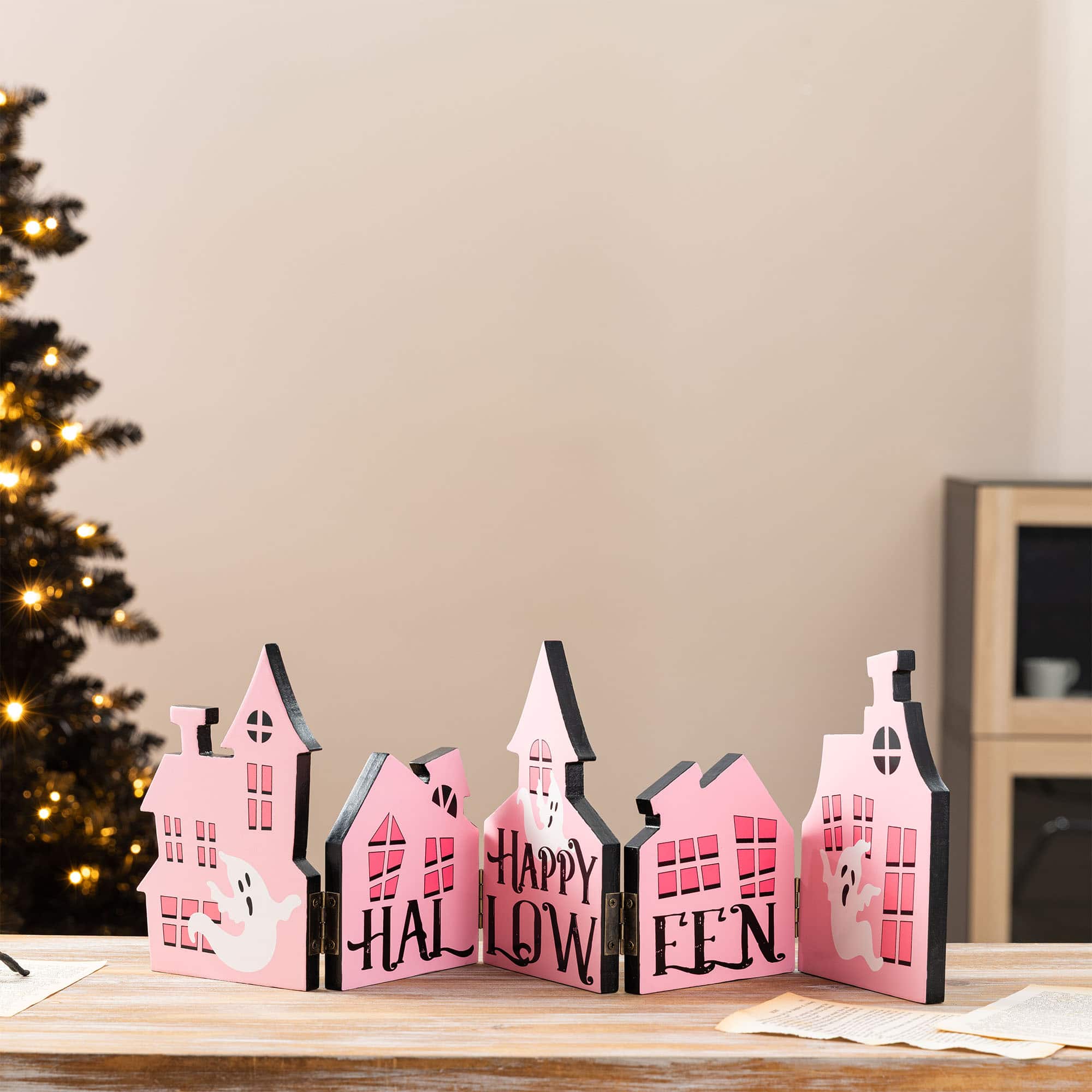 Glitzhome® 24.75" Halloween Wooden House Table Decor