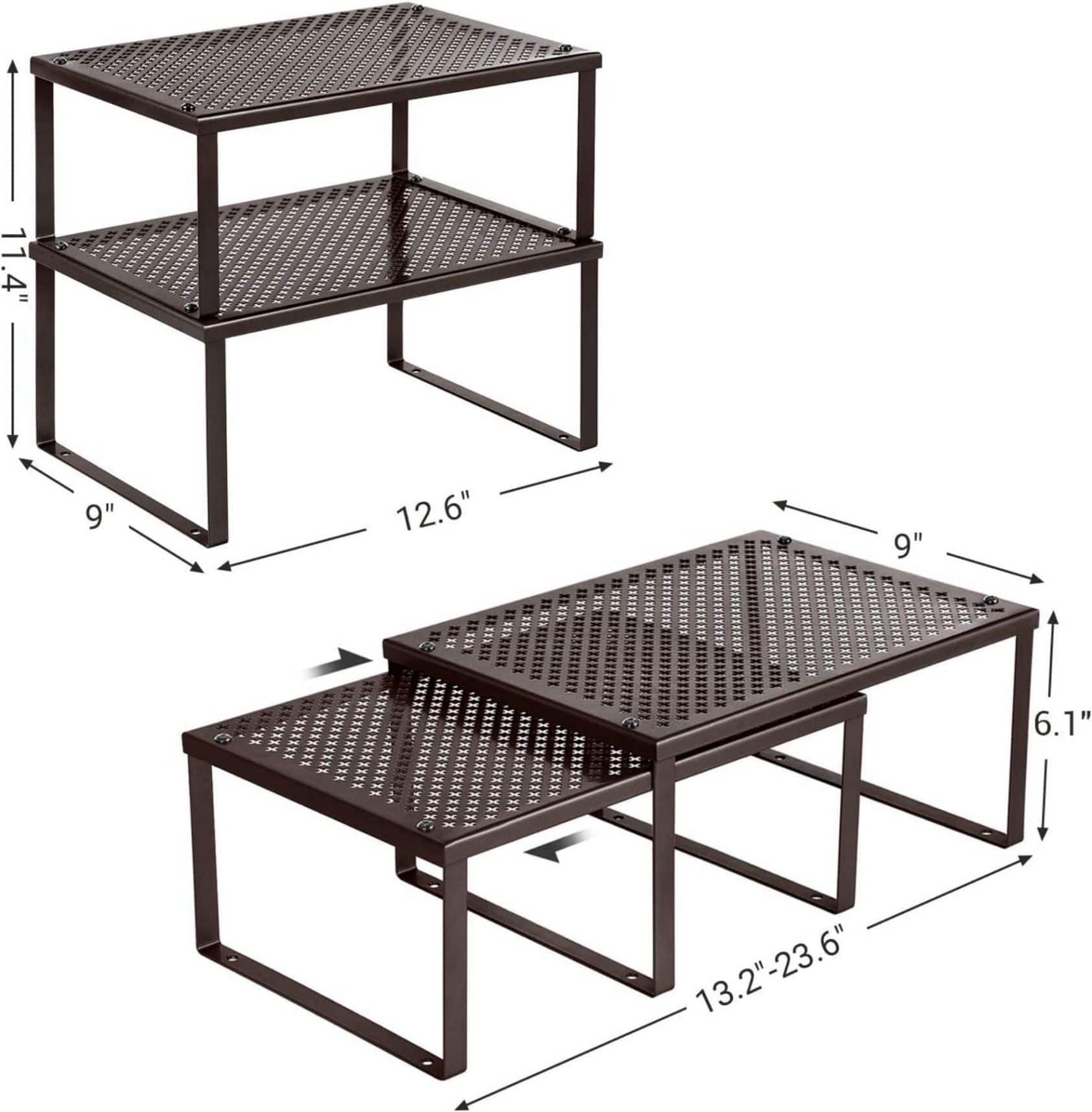 NEX™ Expandable & Stackable Kitchen Cabinet & Counter Shelf Organizer, 2ct.
