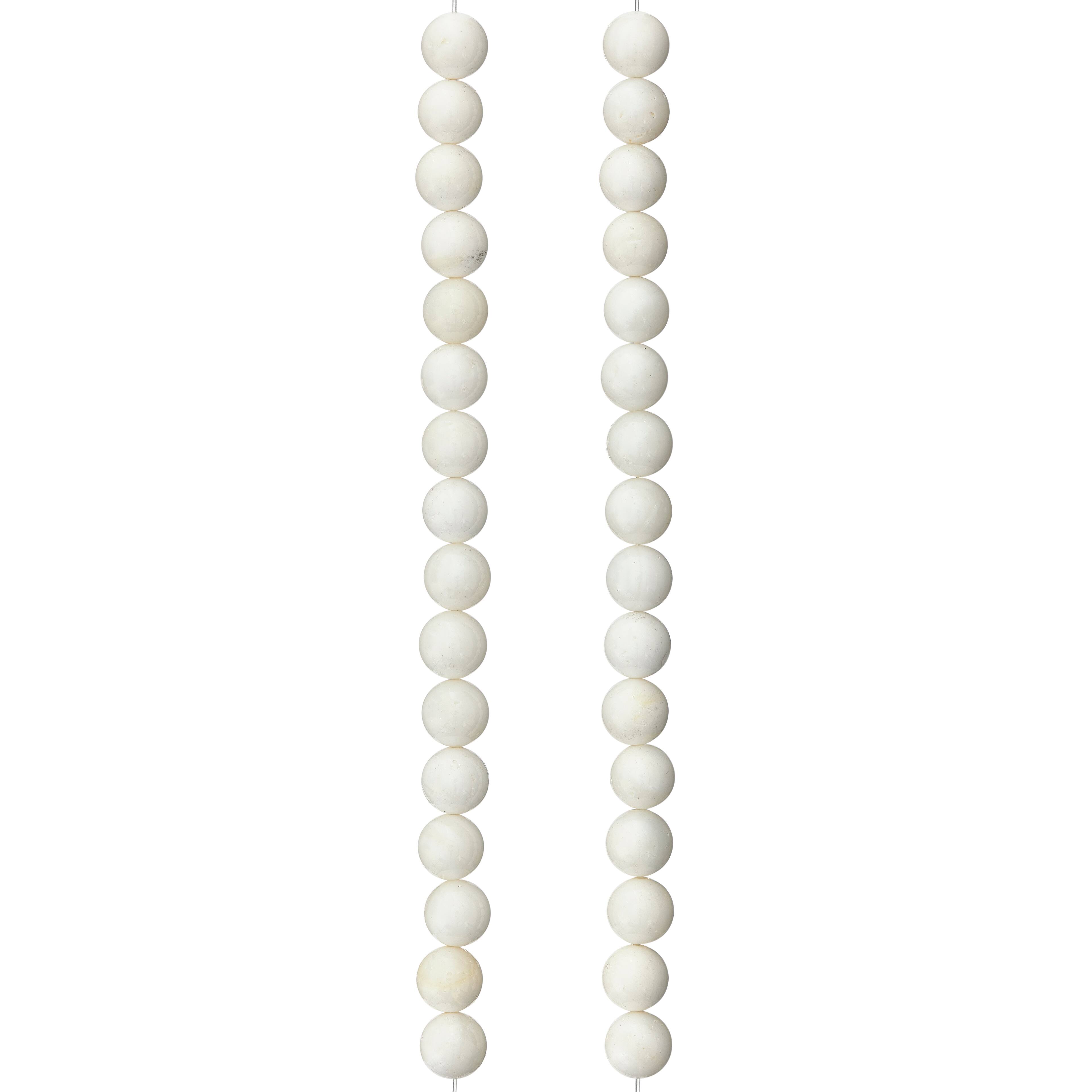 White Shell Round Beads, 8mm by Bead Landing™