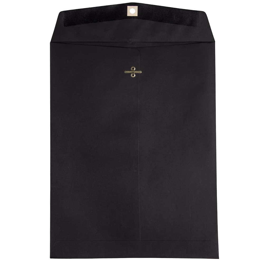 JAM Paper 10" x 13" Smooth Black Open End Catalog Clasp Envelopes, 100ct.