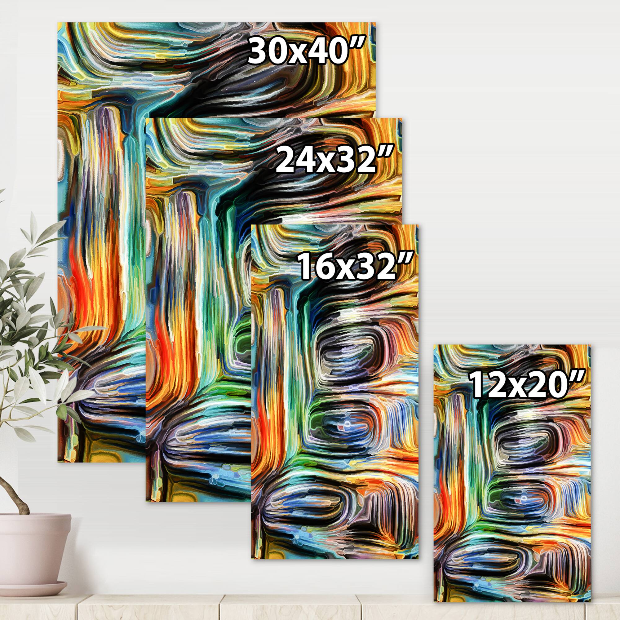 Designart - Colour Fusion VII - Modern Canvas Wall Art Print
