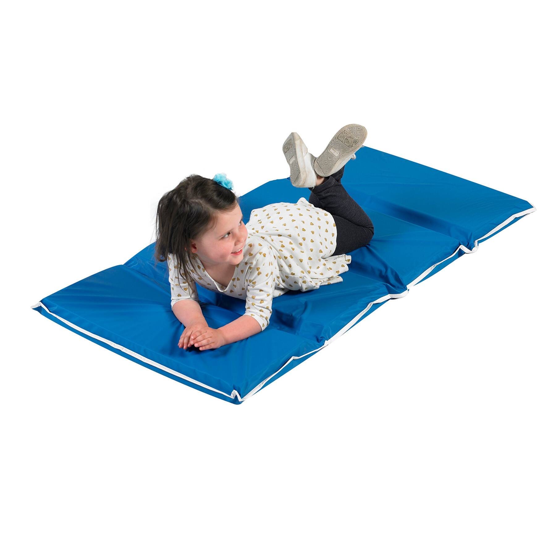 Children's Factory Blue Tough Duty Folding Rest Mat