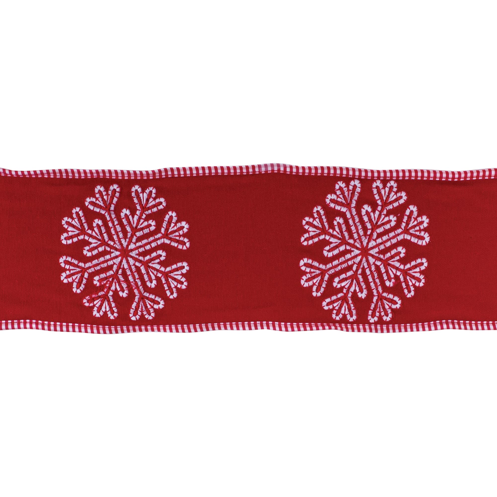 Melrose 4" x 5yd. Snowflake Outline Wired Ribbon