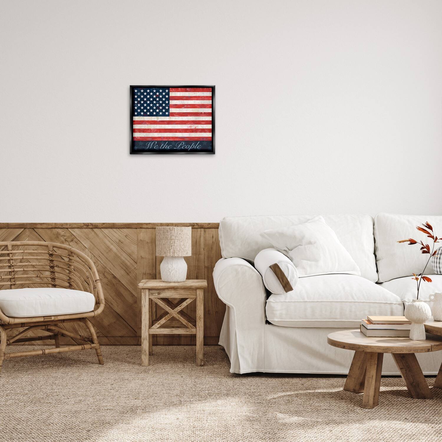 Stupell Industries We The People Flag Floater Framed Art