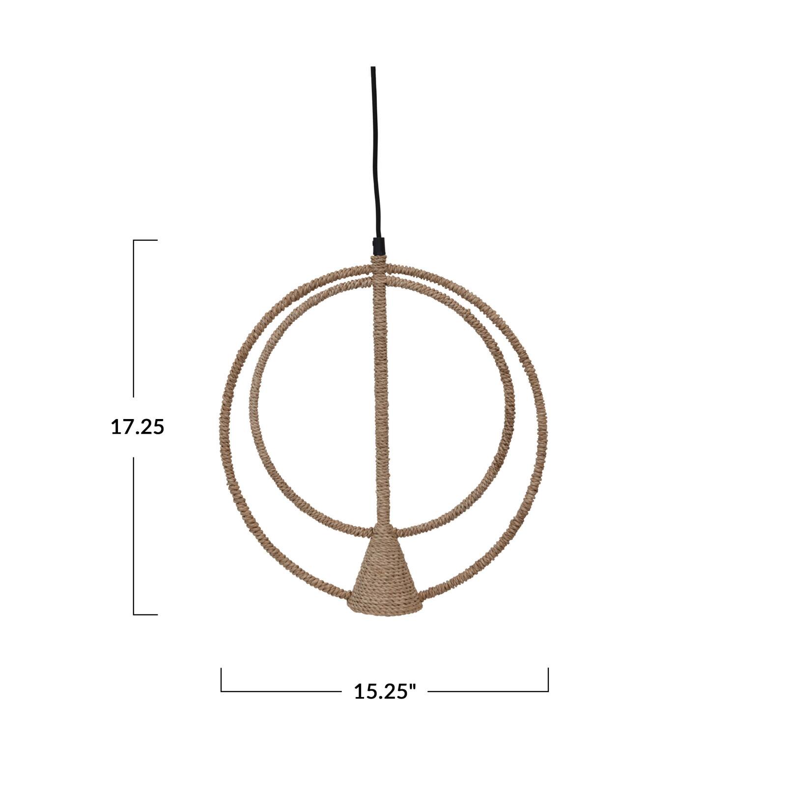 Hello Honey® 17" Abaca Metal Rope Pendant Light