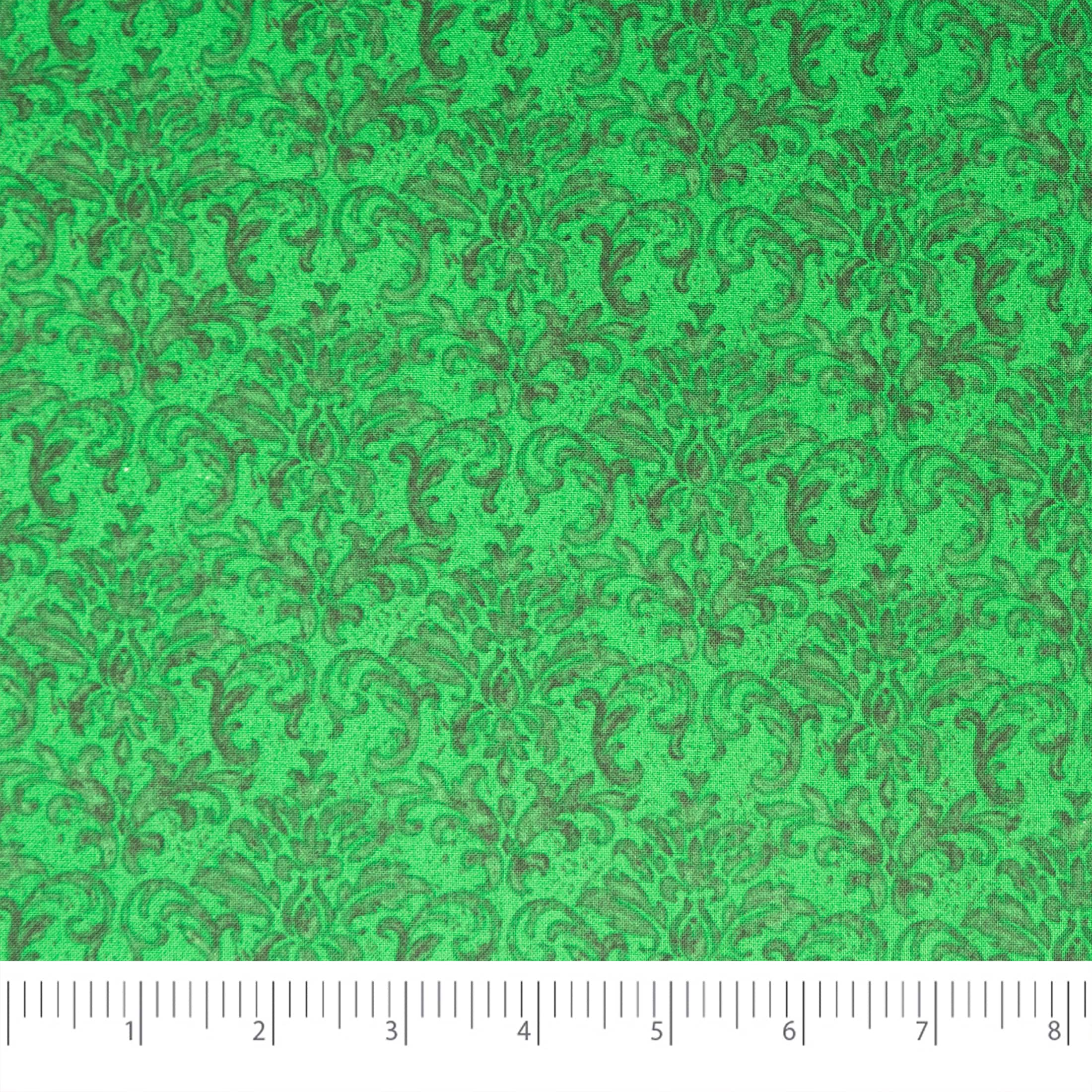 SINGER Green Damask Cotton Fabric