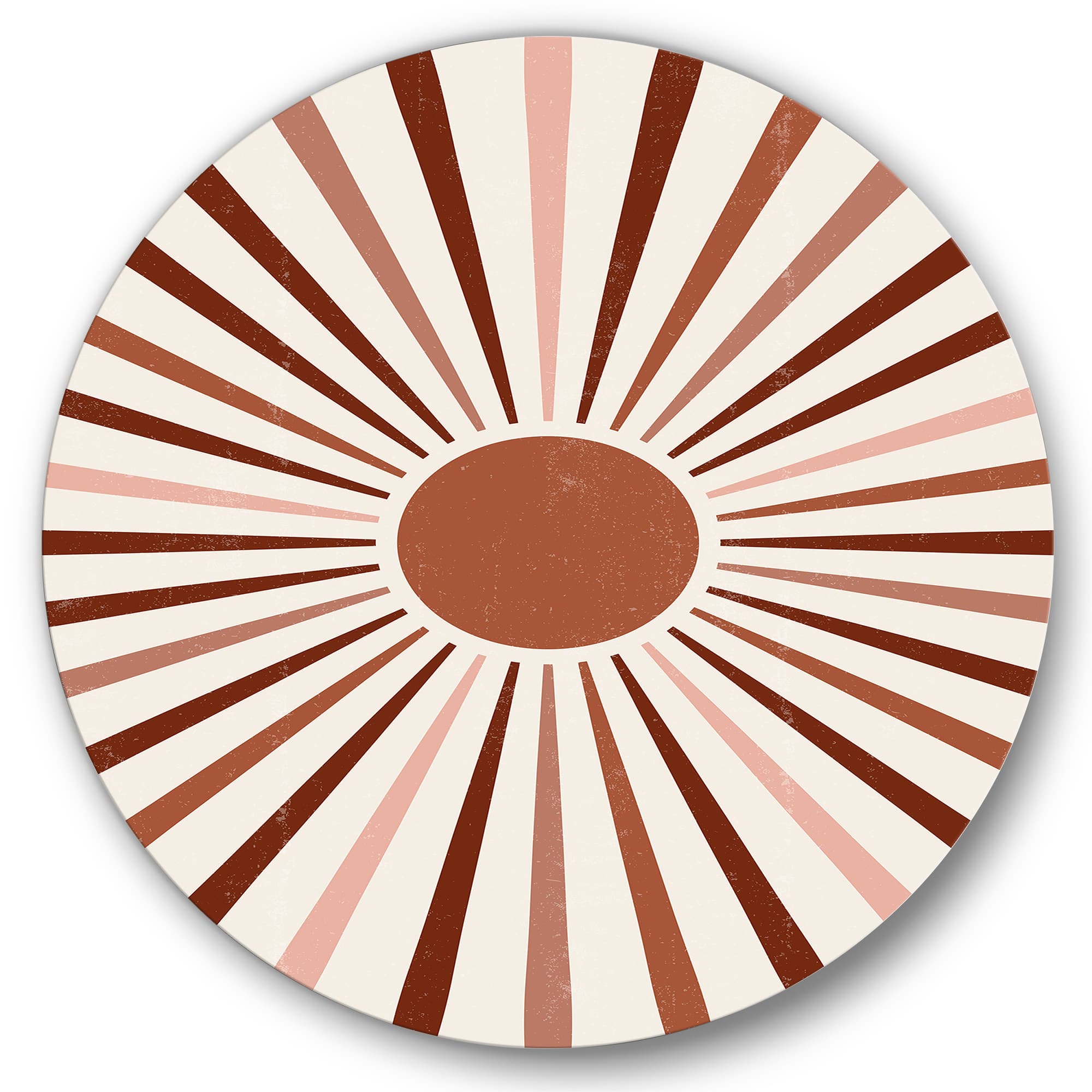 Designart - Geometric Radiant Sun - Modern Metal Circle Wall Art