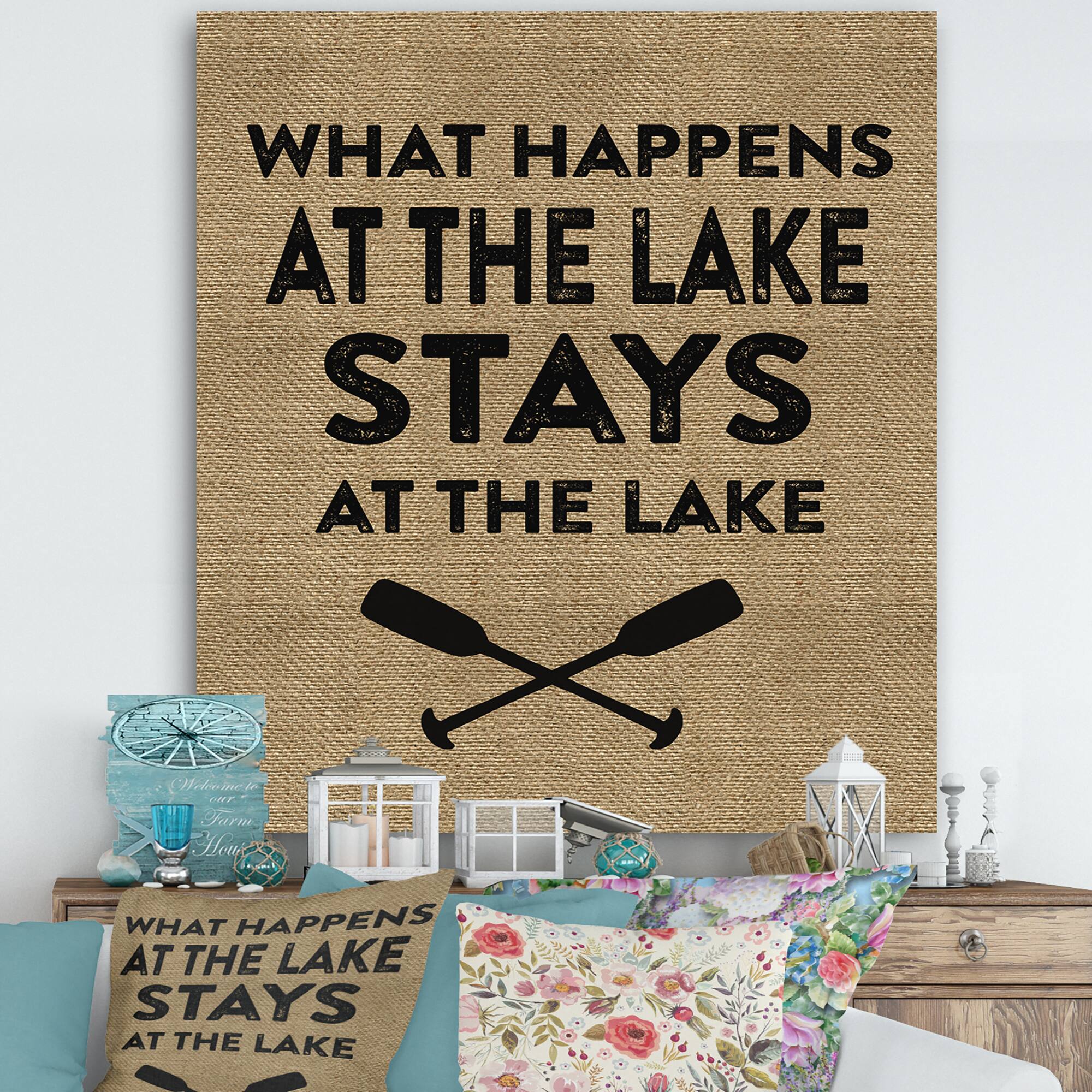 Designart - Stays At The Lake - Lake House Canvas Wall Art