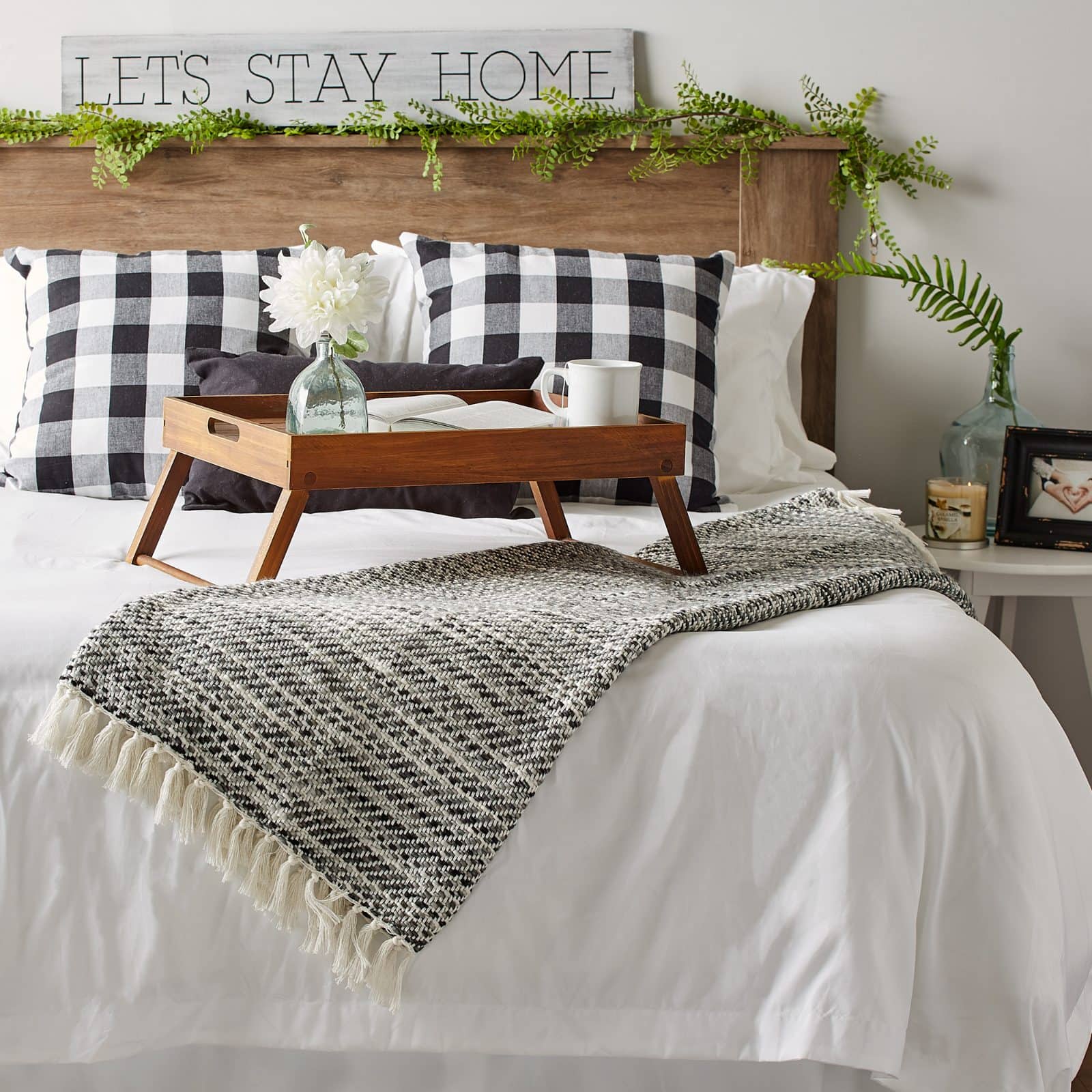 DII® Gray Tone Diagonal Stripe Acrylic Throw