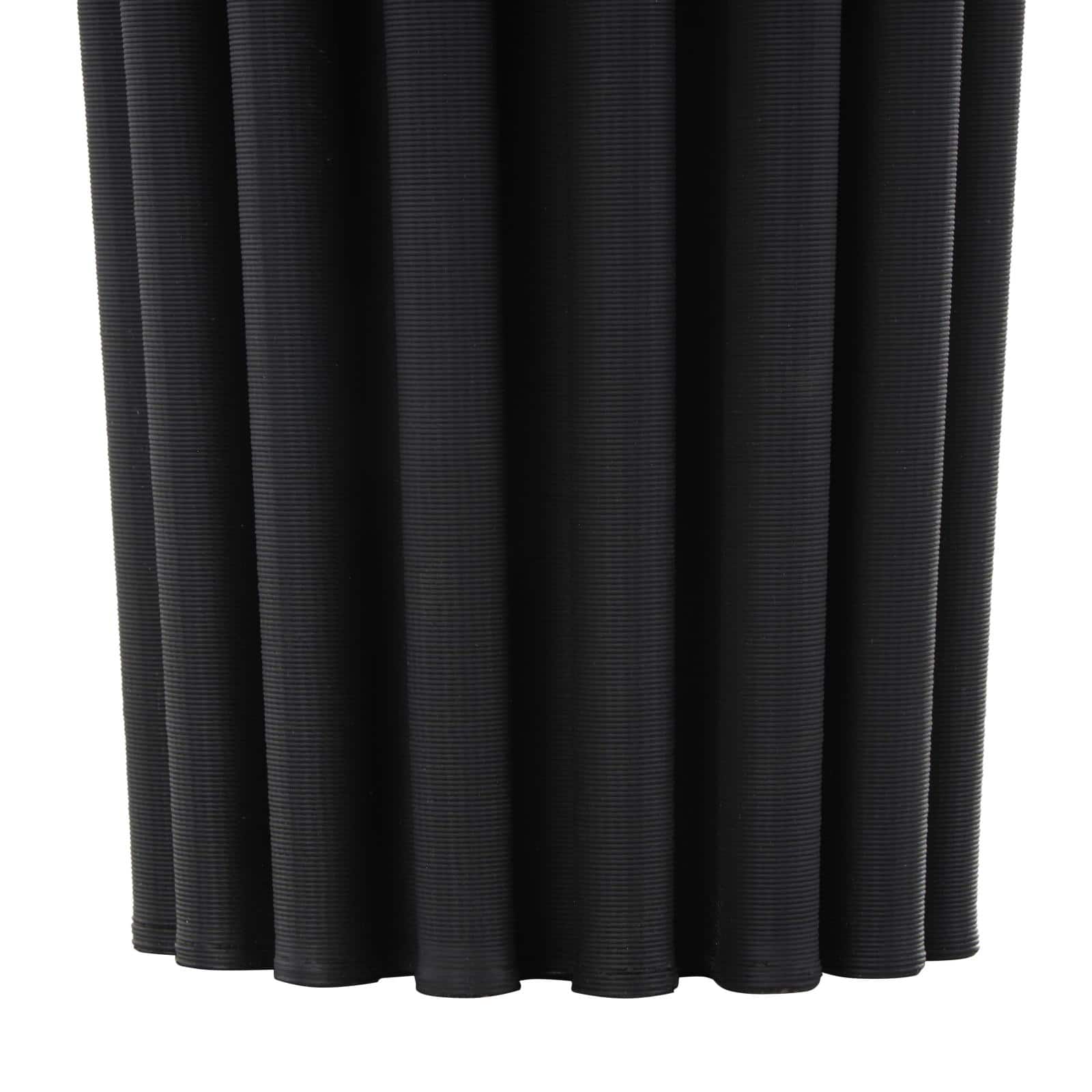 Black Abstract Dimensional Ribbed Ceramic Vase