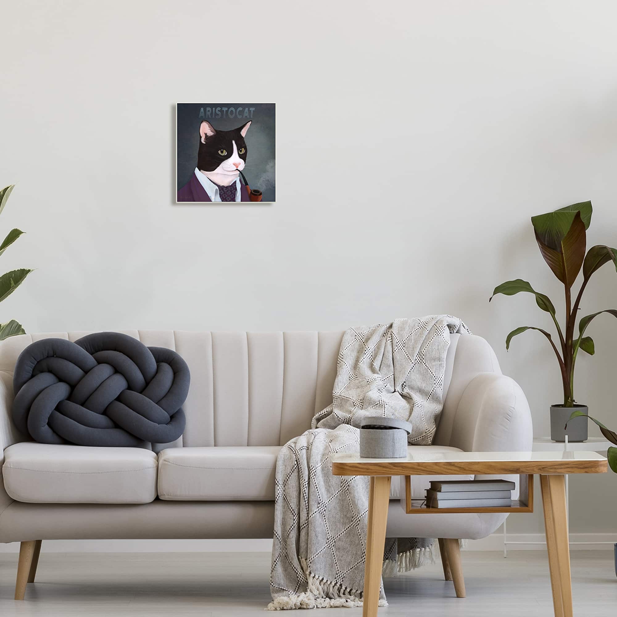 Stupell Industries Aristocat Witty Smiling Cat Portrait Wall Art