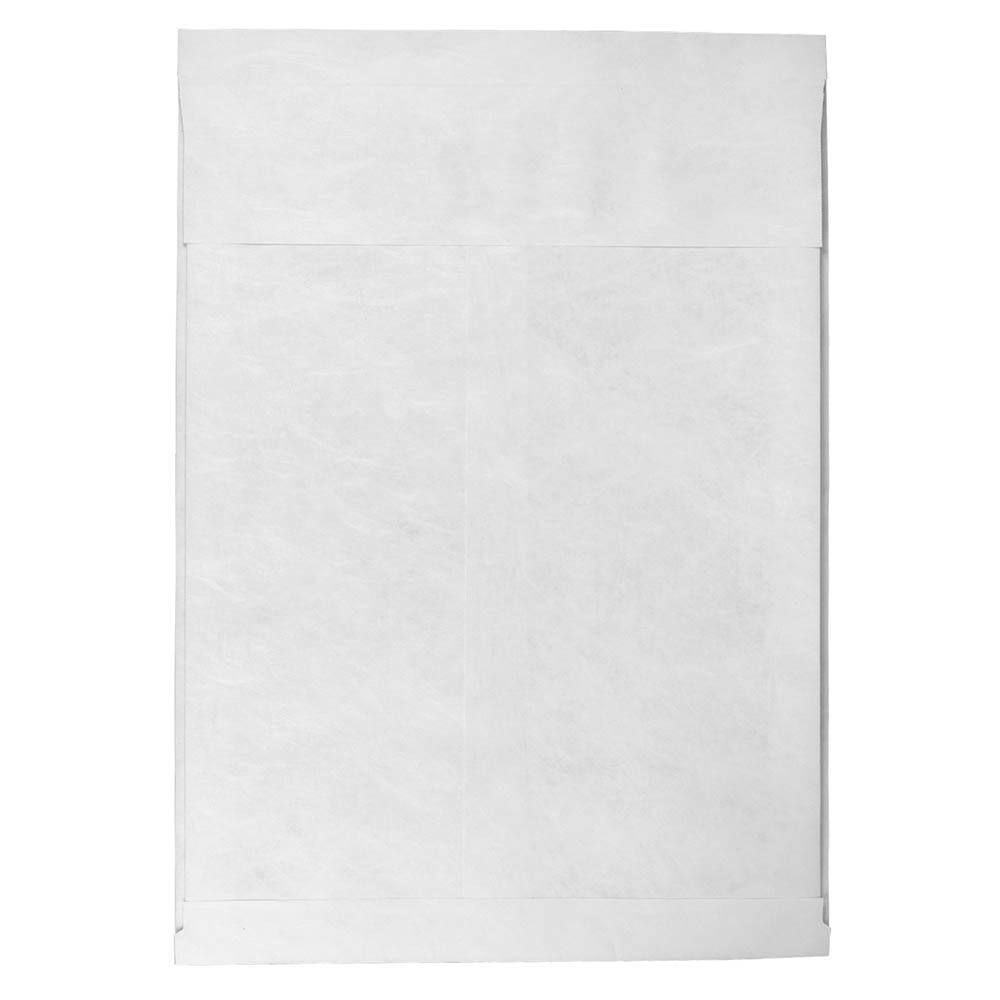 JAM Paper White Tyvek® Expandable Open End Peel & Seal Closure Envelopes
