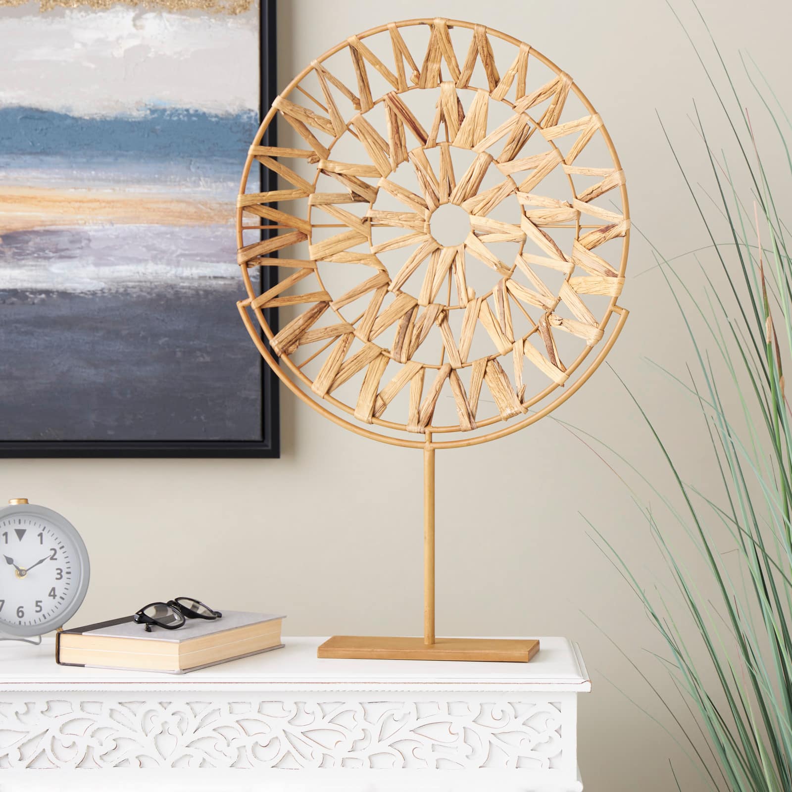 28" Brown Metal Abstract Sculpture