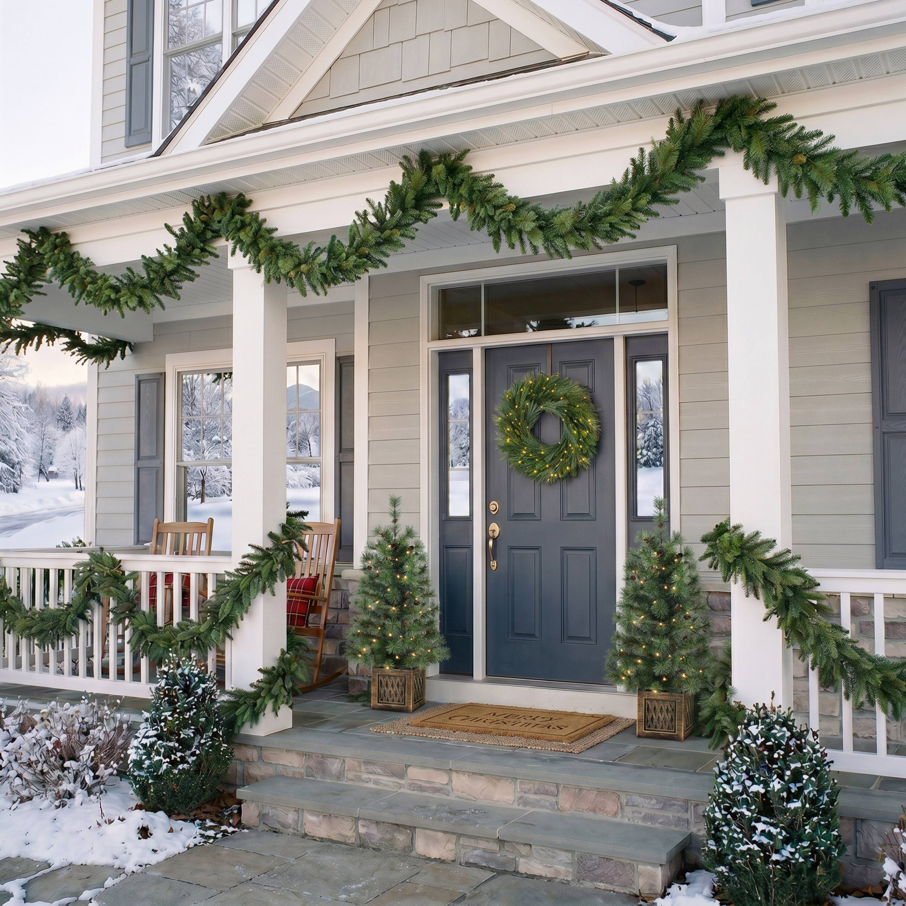 Puleo 100ft. Unlit Green Spruce Artificial Garland