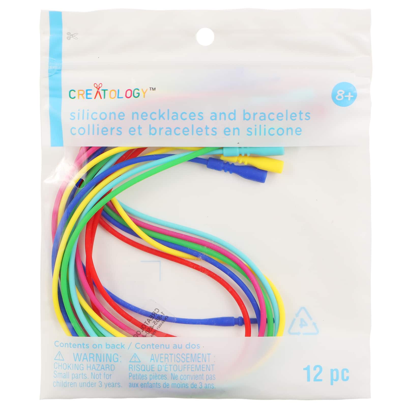 12 Packs: 12 ct. (144 total) Primary Mix Silicone Bracelets & Necklaces by Creatology™
