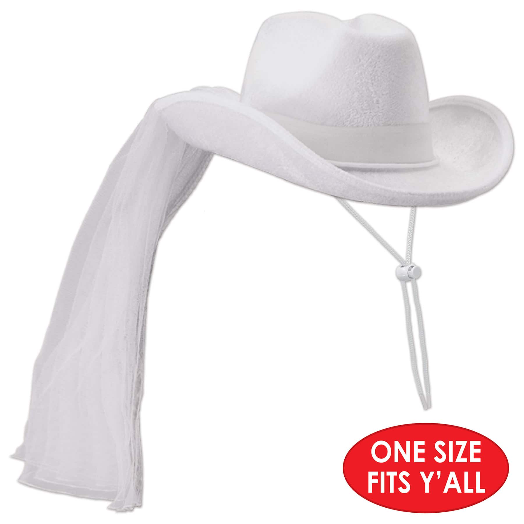 Beistle White Western Bride's Hat