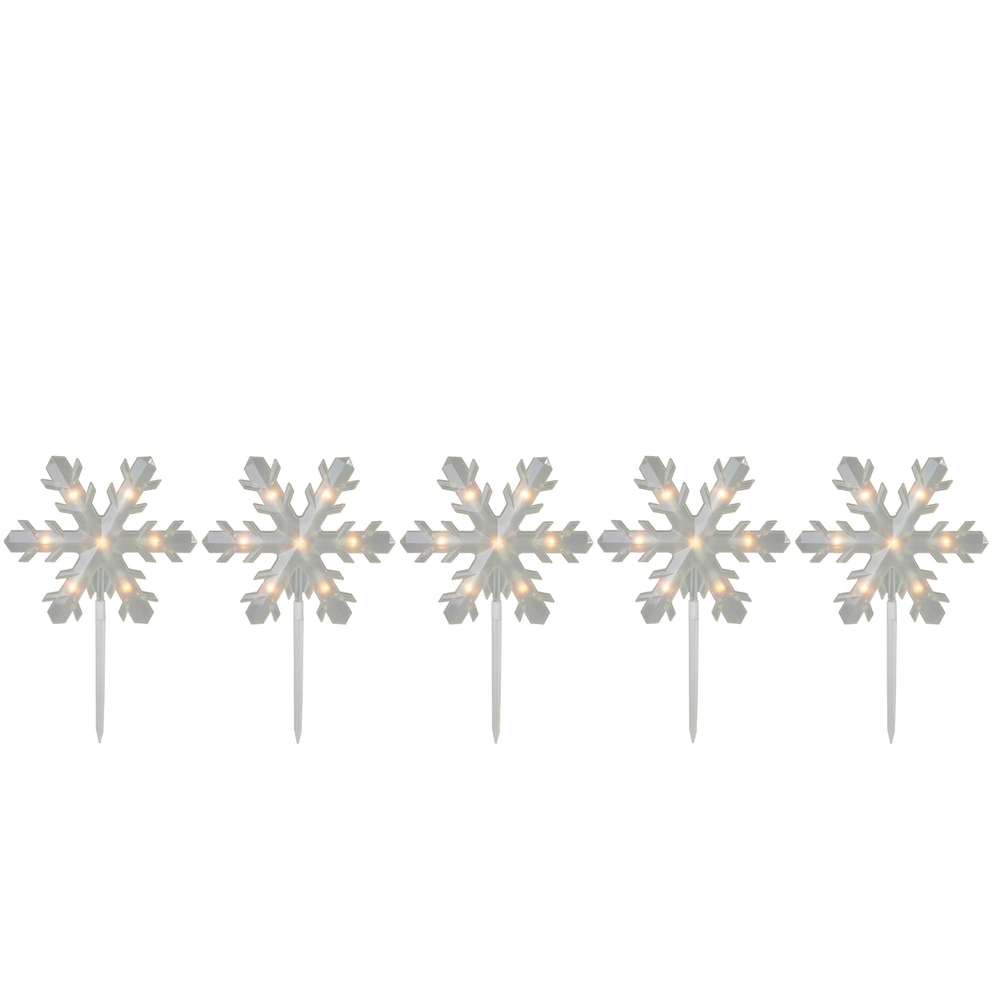 5ct. Snowflake Christmas Pathway Marker Lawn Stakes