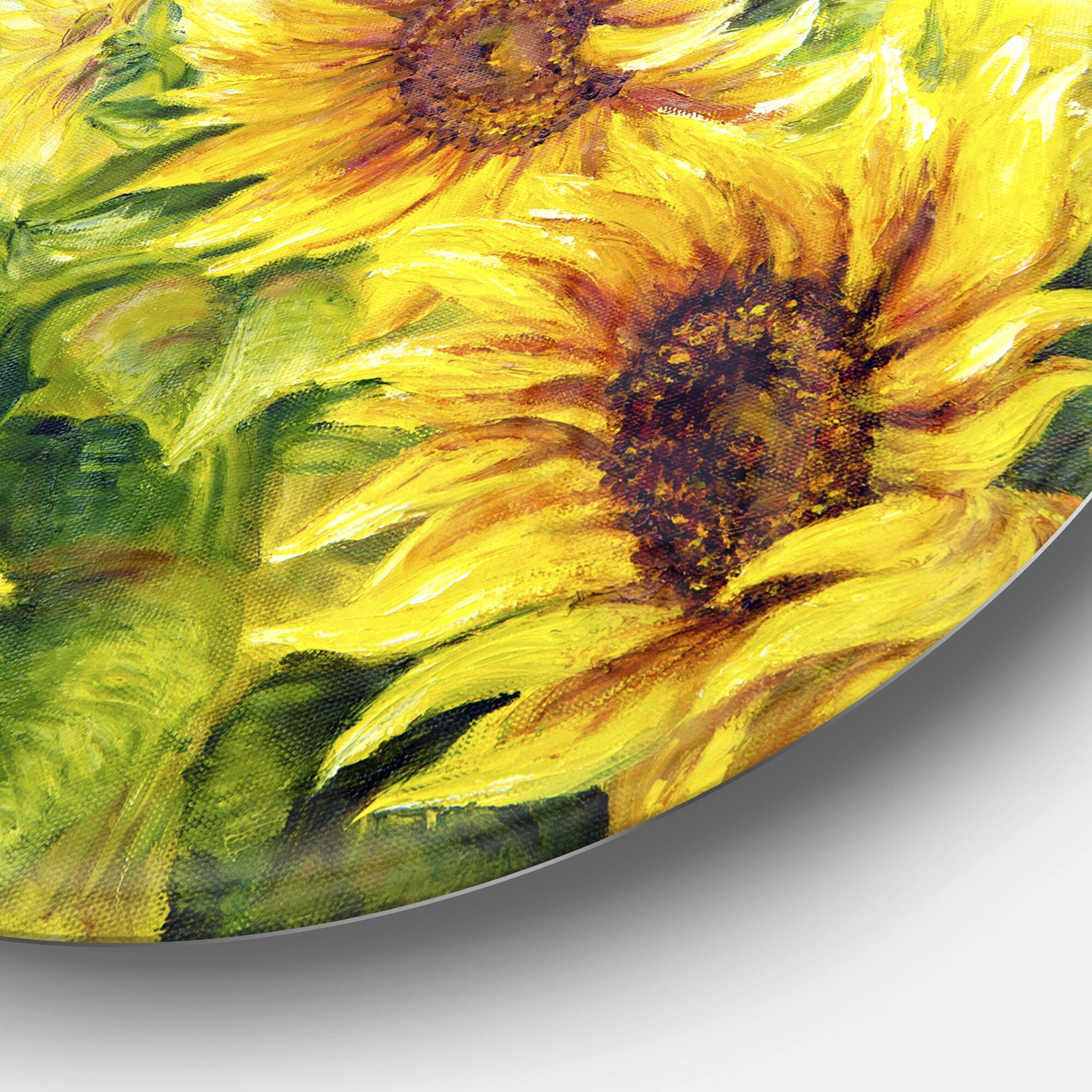Designart - Bright Yellow Sunny Sunflowers' Floral Metal Artwork