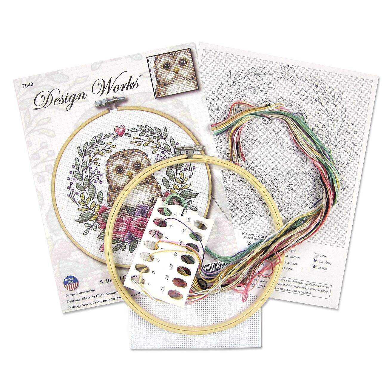 Design Works™ 8'' Round Owl Counted Cross Stitch Kit