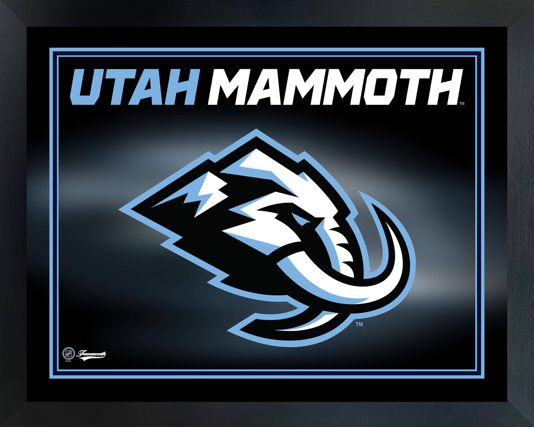 Utah Mammoth Framed 16" x 20" PhotoGlass Logo Print 20" x 16