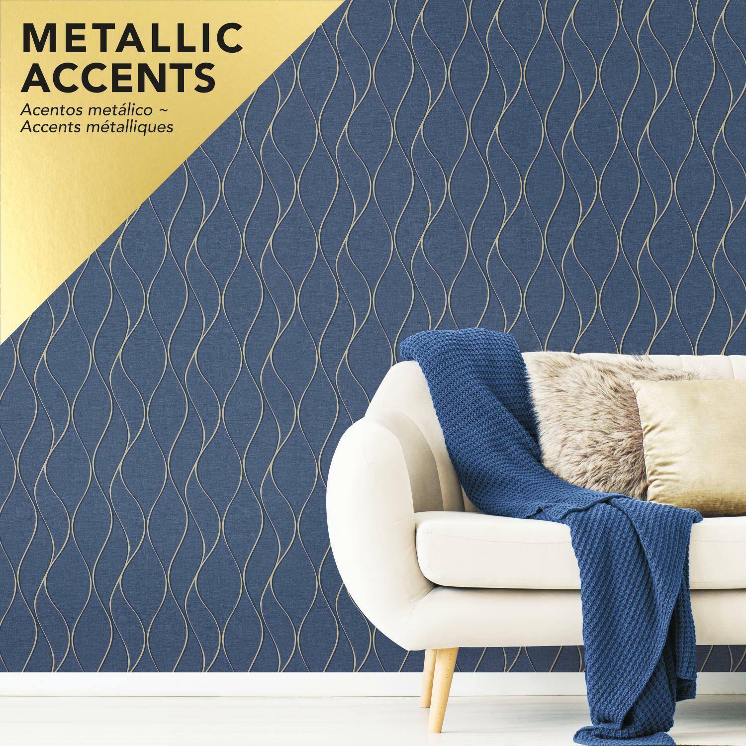 RoomMates Wave Ogee Peel & Stick Wallpaper